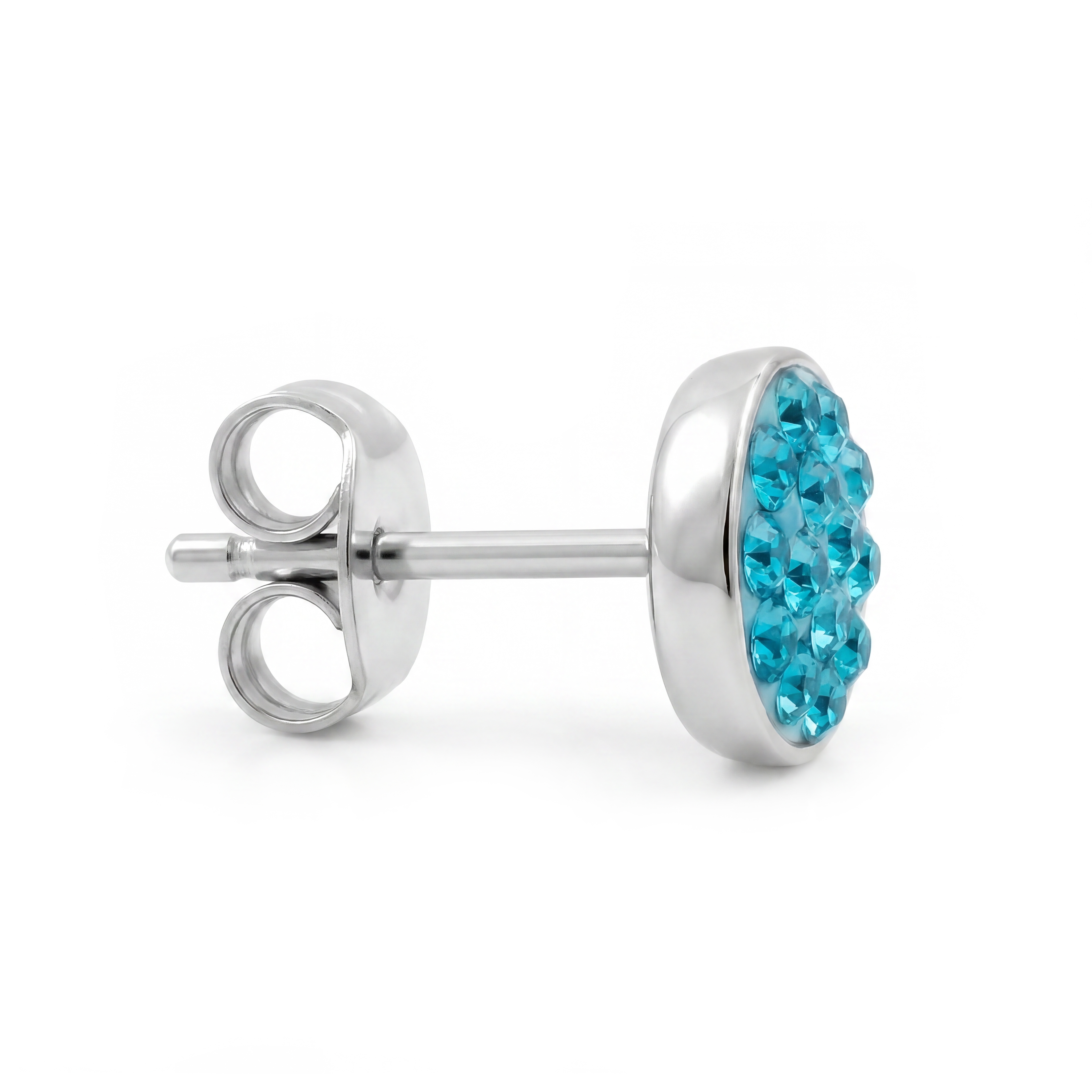 Blå Simpel Zirkonia Ørering - 2