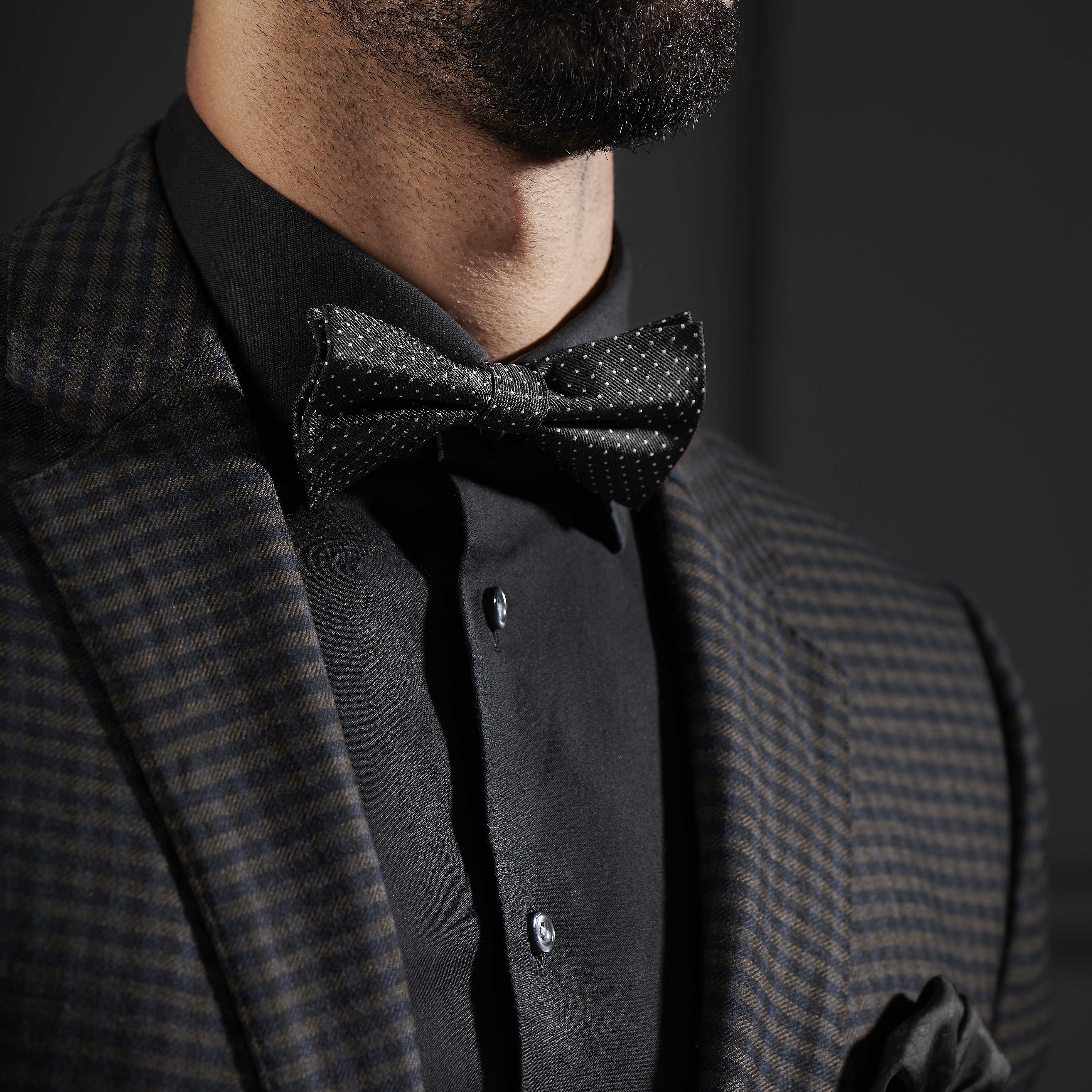 Μεταξωτό Παπιγιόν Πουά Black Polka Dot - 3