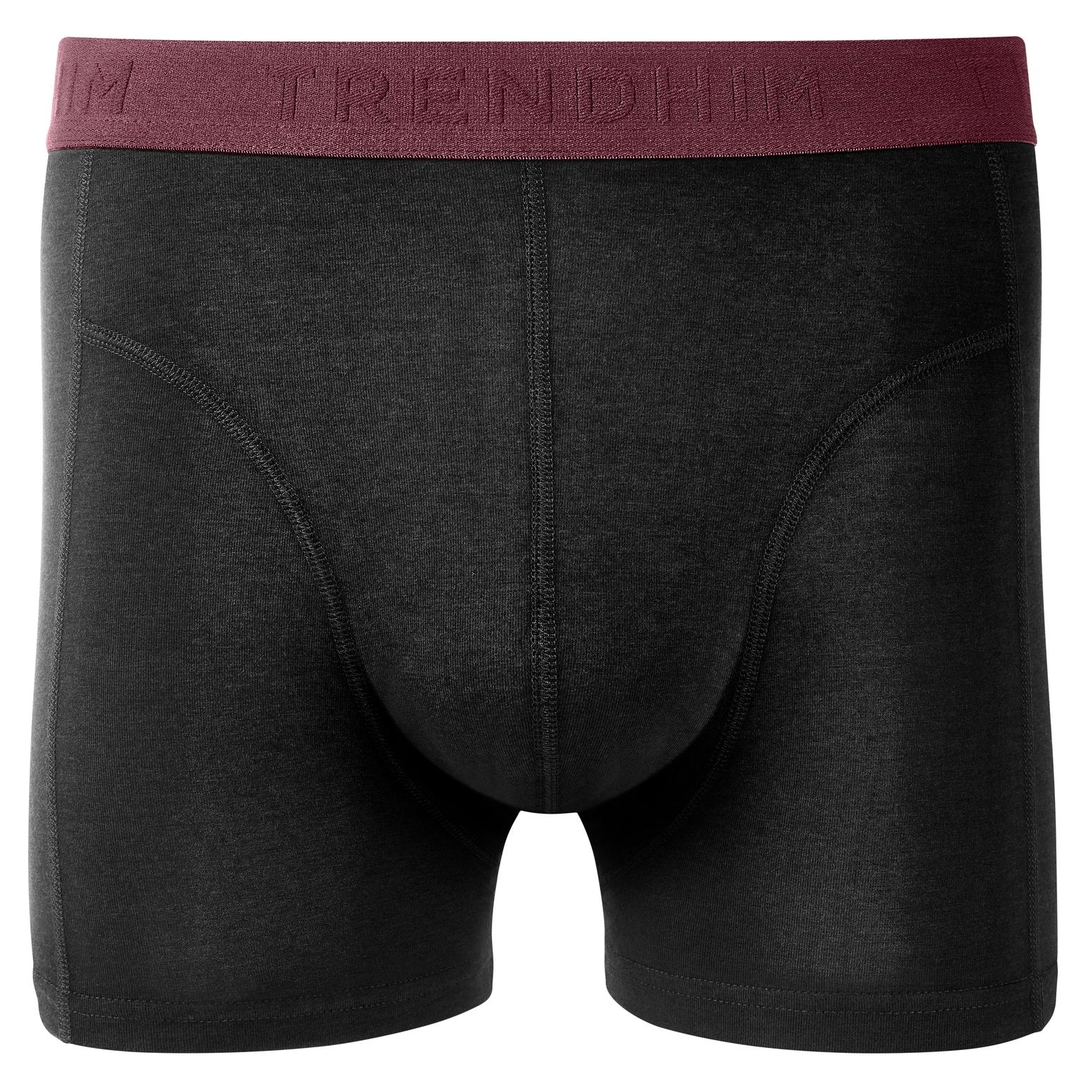 FreeFeel | Schwarze Bambus-Boxershorts mit dunkelrotem Bund FreeFeel | Schwarze Bambus-Boxershorts mit dunkelrotem Bund