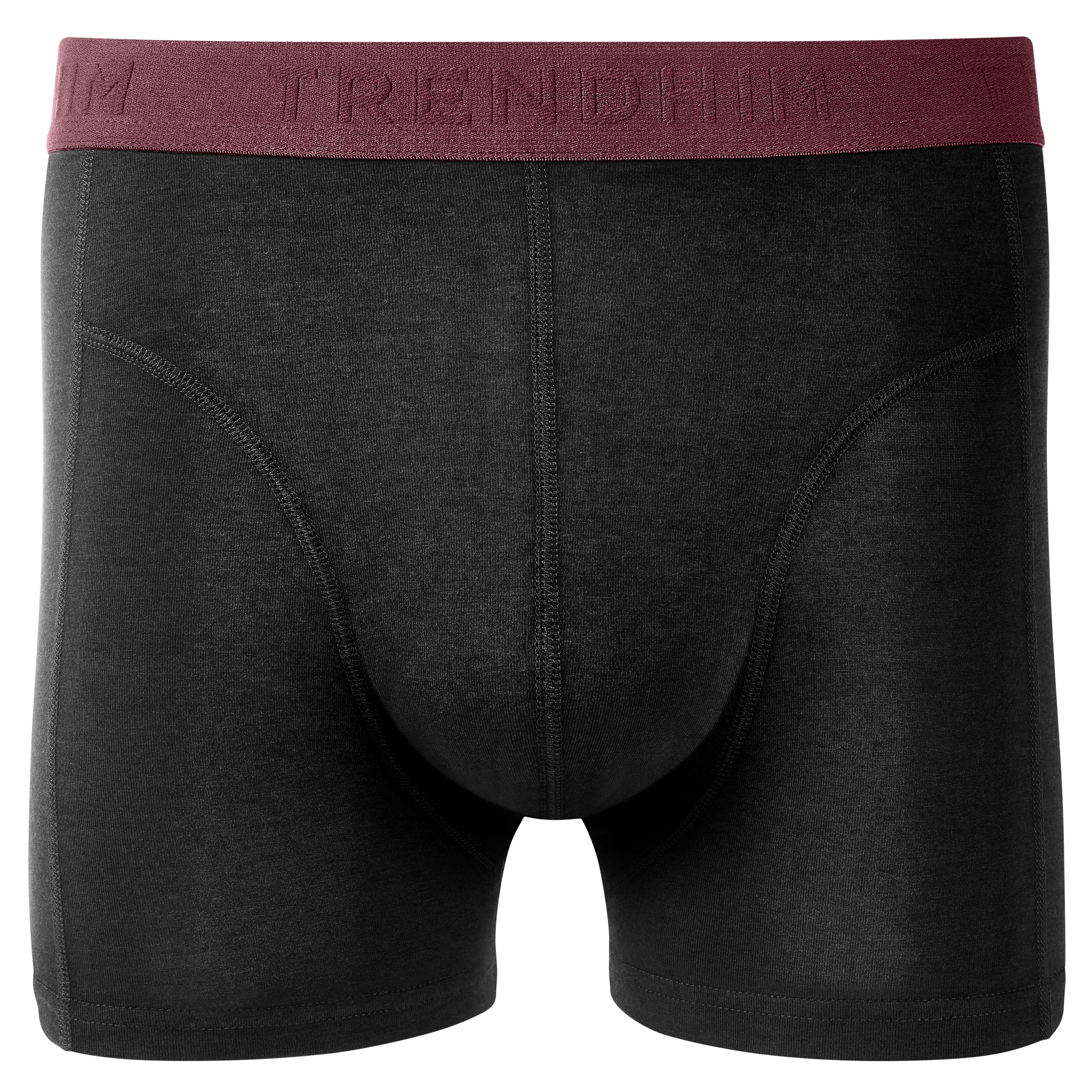 FreeFeel | Sorte Bambus Boxershorts med Crimson Rød Linning FreeFeel | Sorte Bambus Boxershorts med Crimson Rød Linning