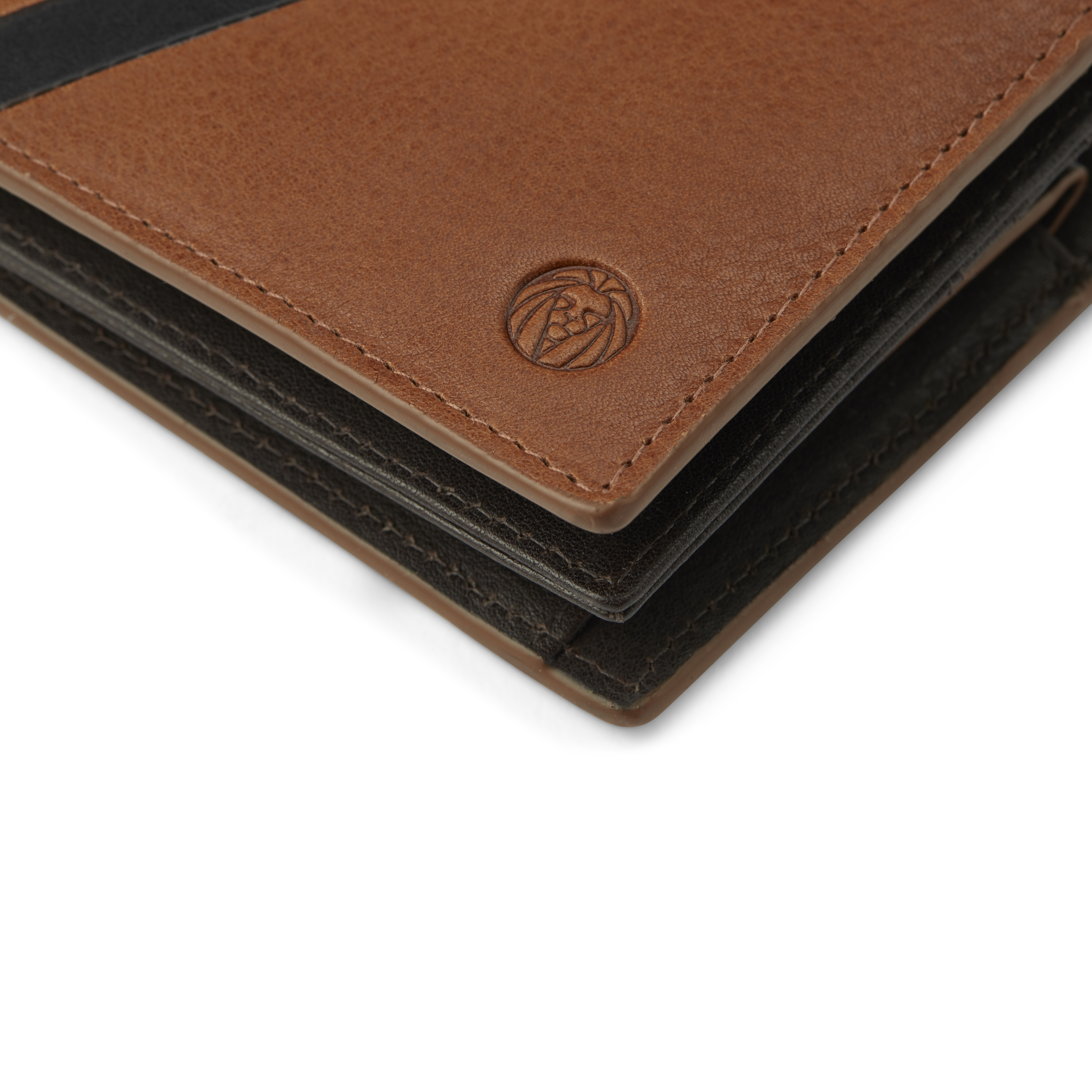 Lind Hellbraune & Dunkelbraune Leder RFID Geldbörse - 11