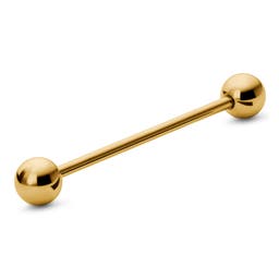 1 1/2" (38 mm) Gold-Tone Straight Ball-Tipped Surgical Steel Industrial Barbell