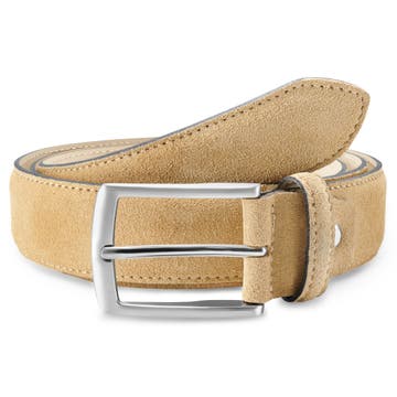 Holden | Cintura in pelle scamosciata color sabbia