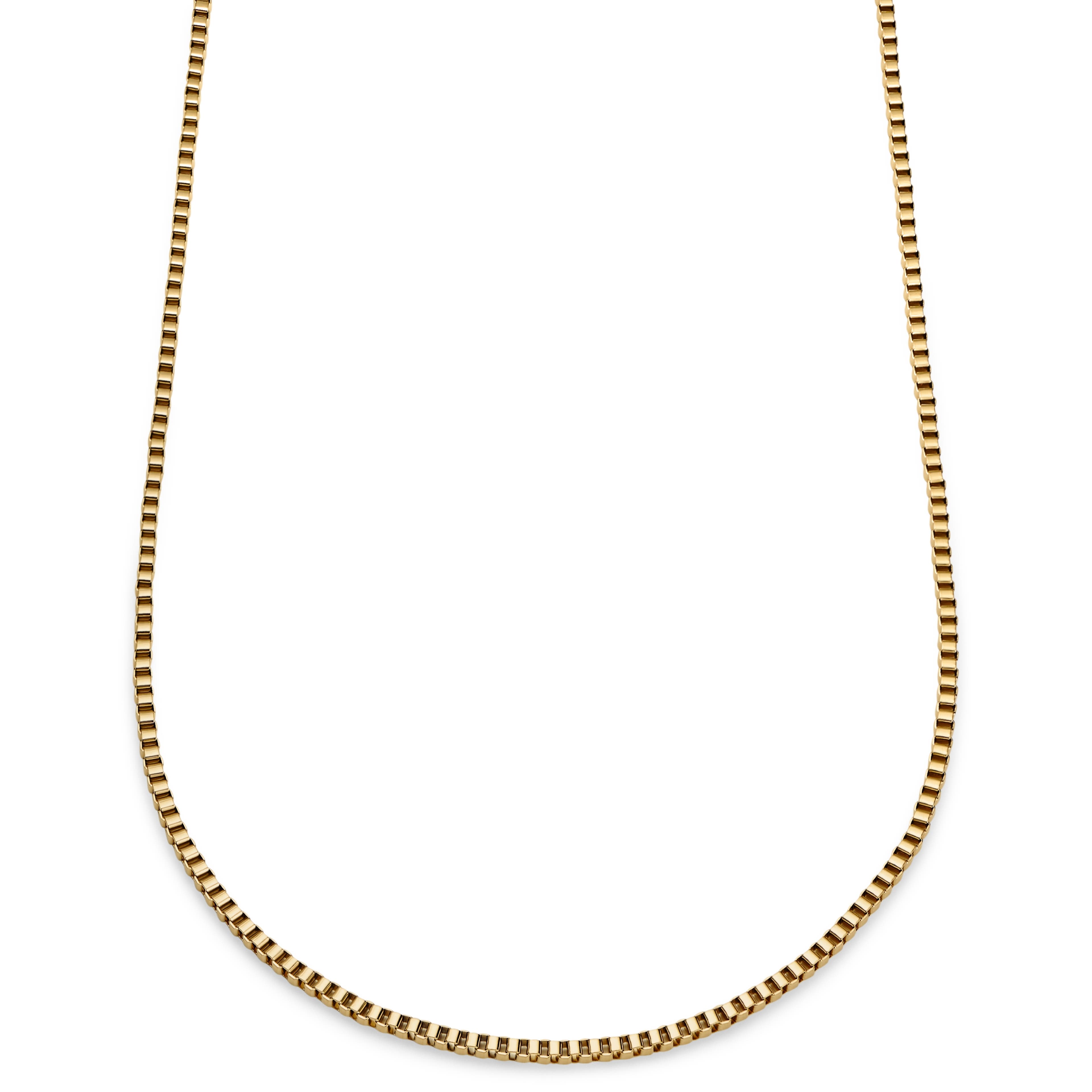 Essentials | 3 mm Gold-Tone Square Box Chain Necklace