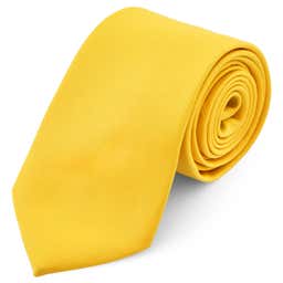 Basic Wide Canary Yellow Polyester Tie