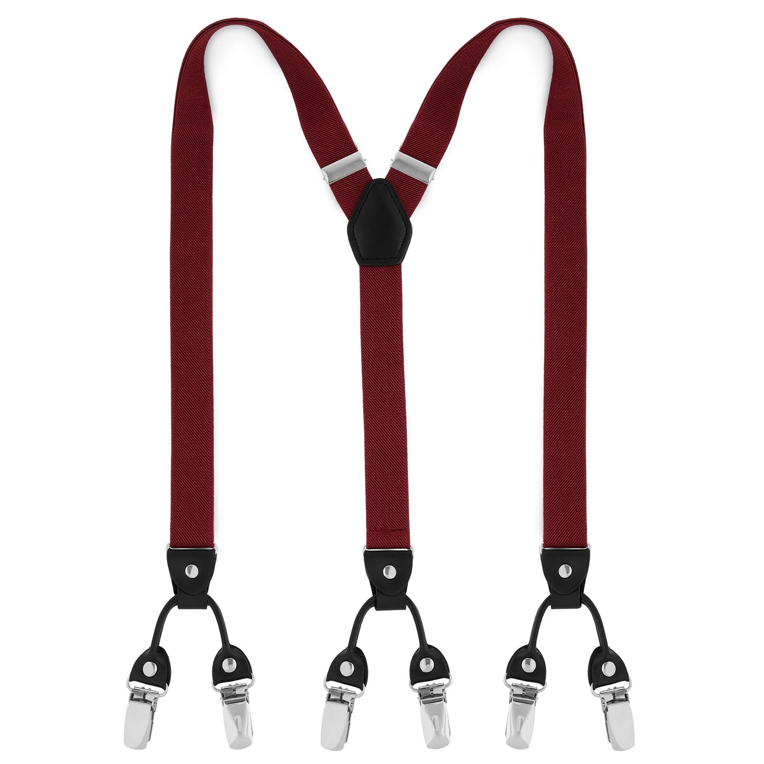 Slim Burgundy Clip-On Suspenders Slim Burgundy Clip-On Suspenders