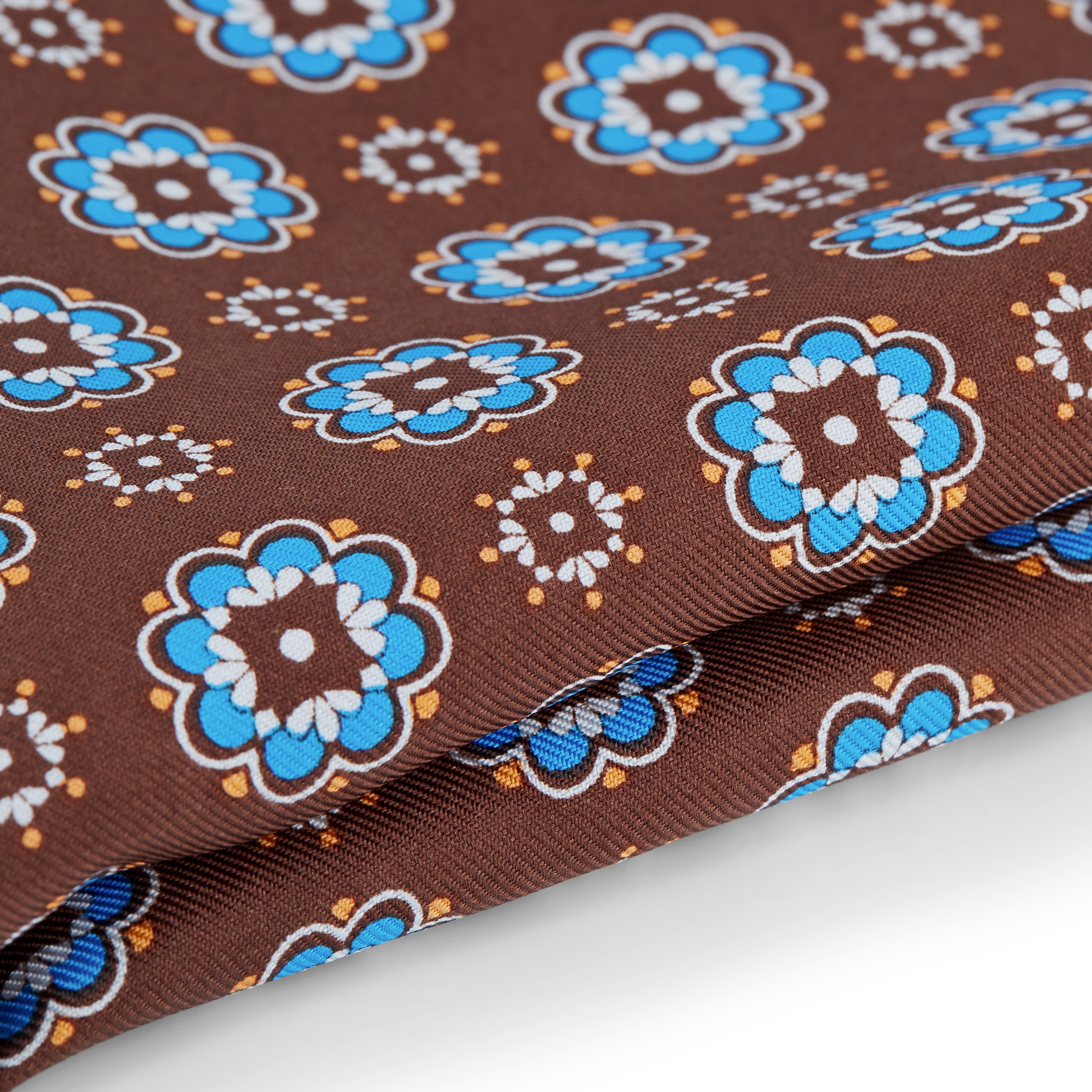 Pochet met Bruin & Blauw Bloemenpatroon - 2