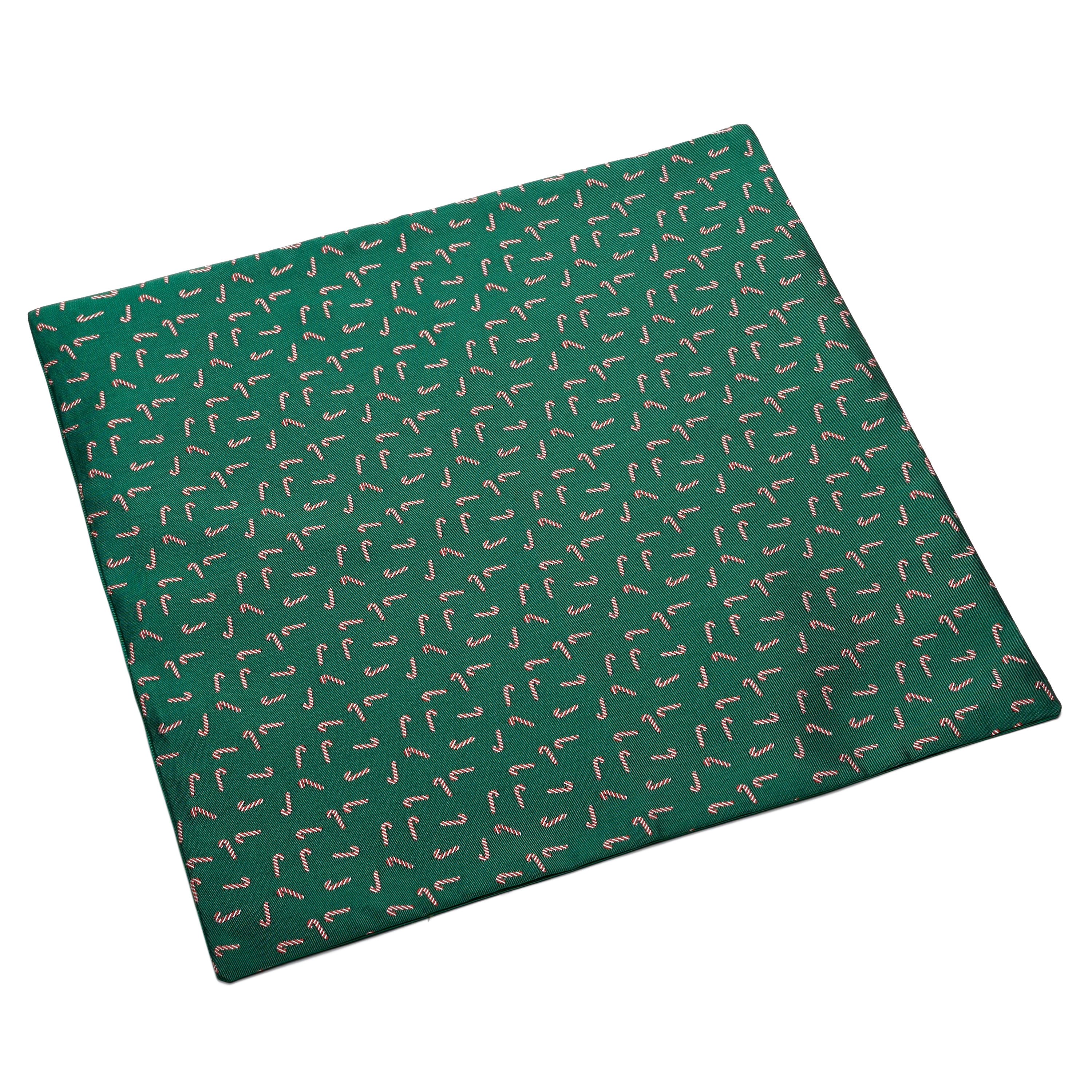 Green Christmas Candy Cane Pocket Square - 4