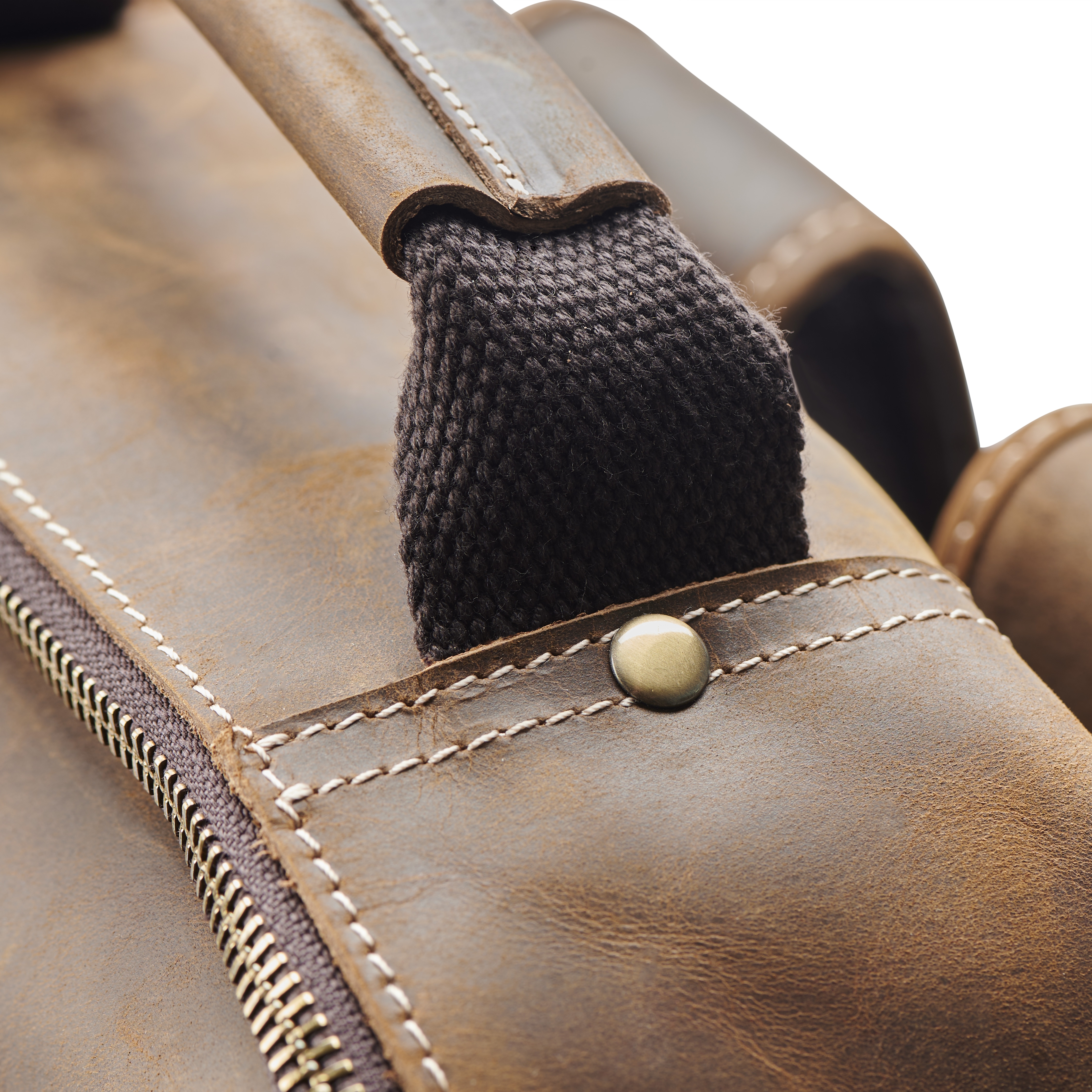Καφέ Vintage Δερμάτινο Laptop Backpack με Θύρα Φόρτισης - 10