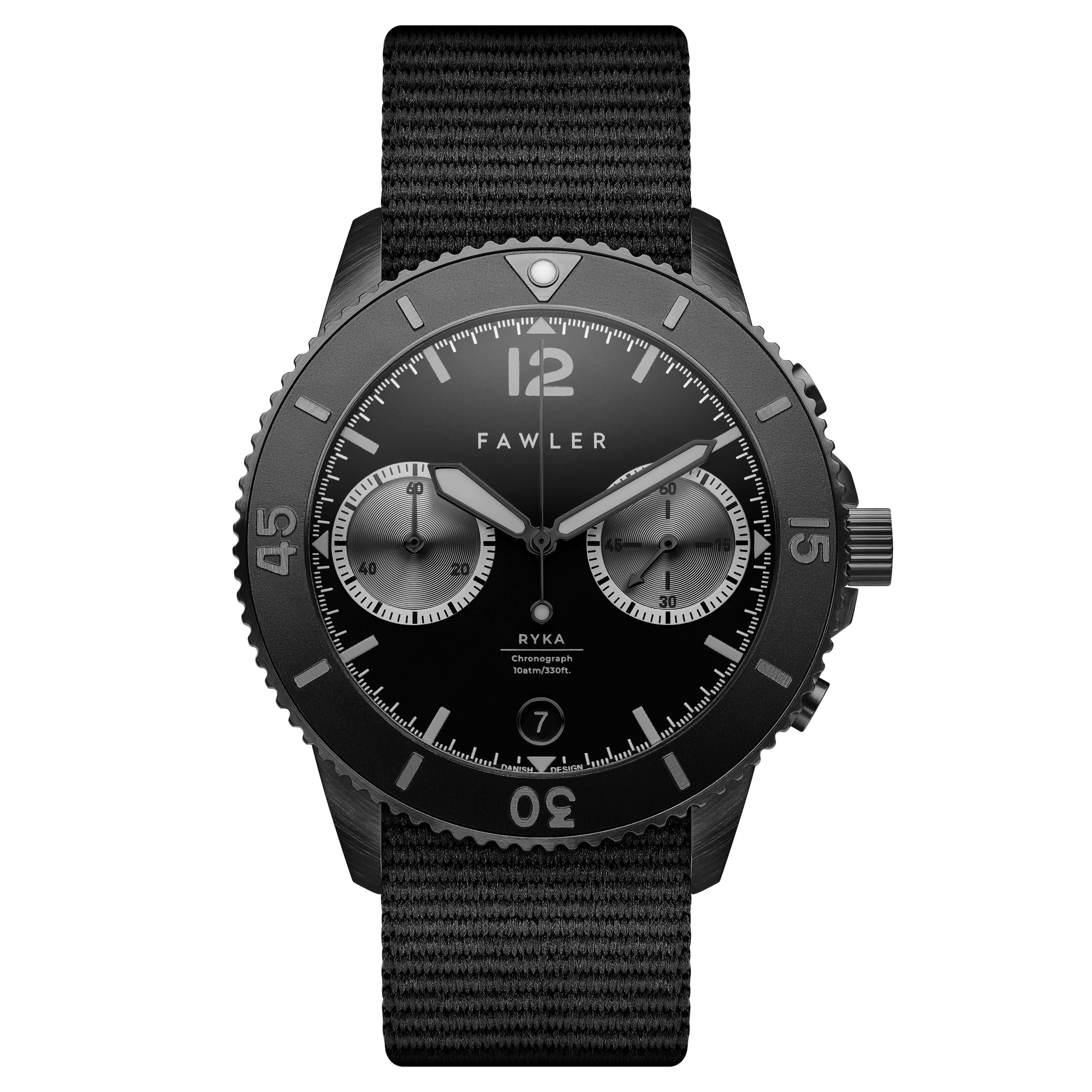 Ryka | Reloj de buceo militar negro de edición limitada
