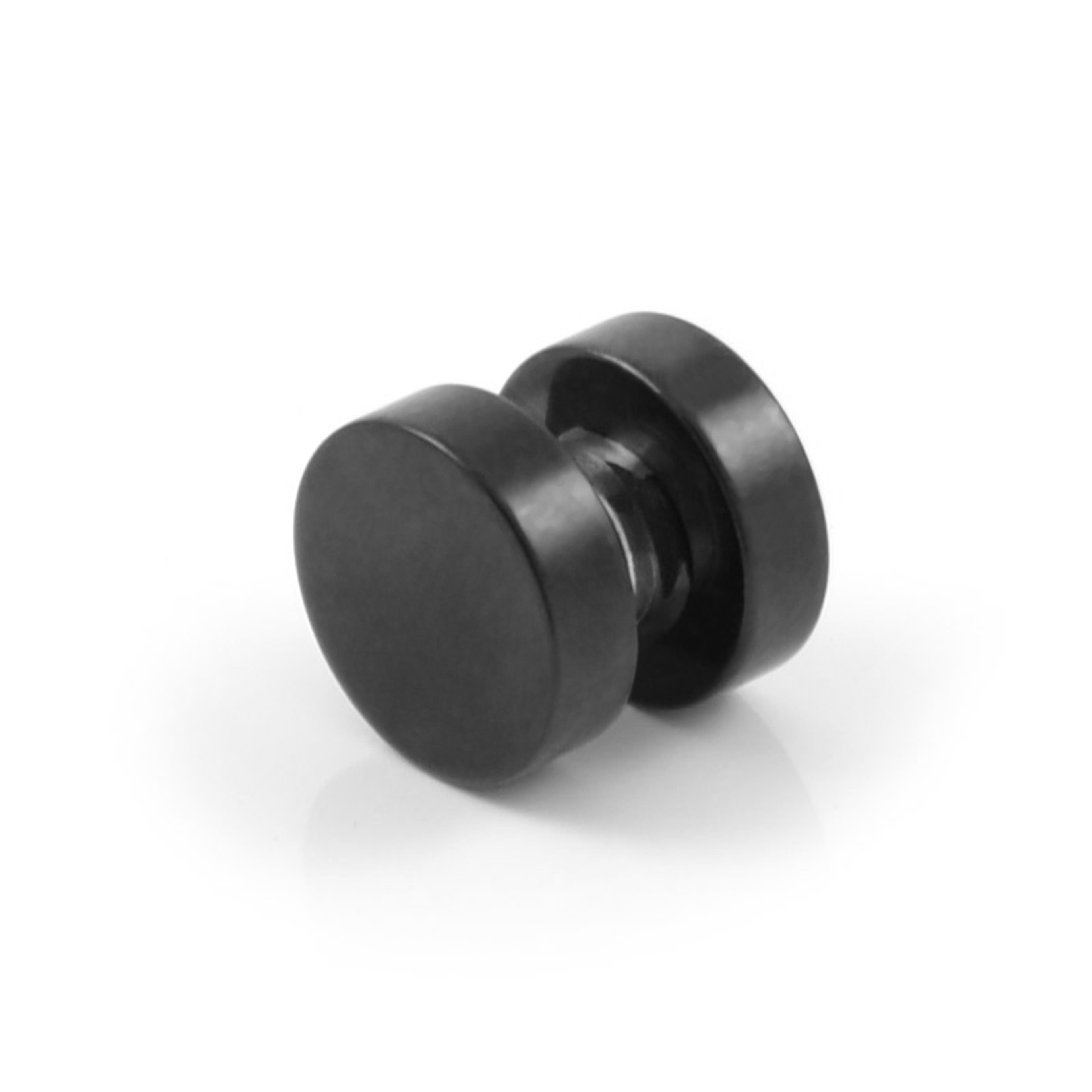 Boucle d'oreille aimant noire 8 mm