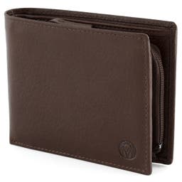 Brown Inside Zip California Leather Wallet