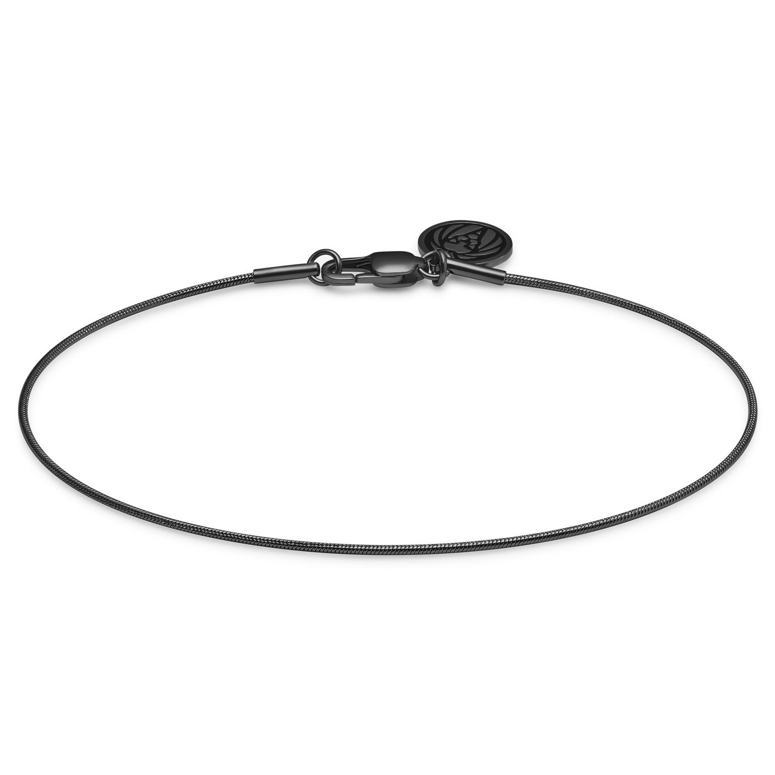Essentials | 1 mm Gunmetal Schwarzes Schlangenketten-Armband Essentials | 1 mm Gunmetal Schwarzes Schlangenketten-Armband
