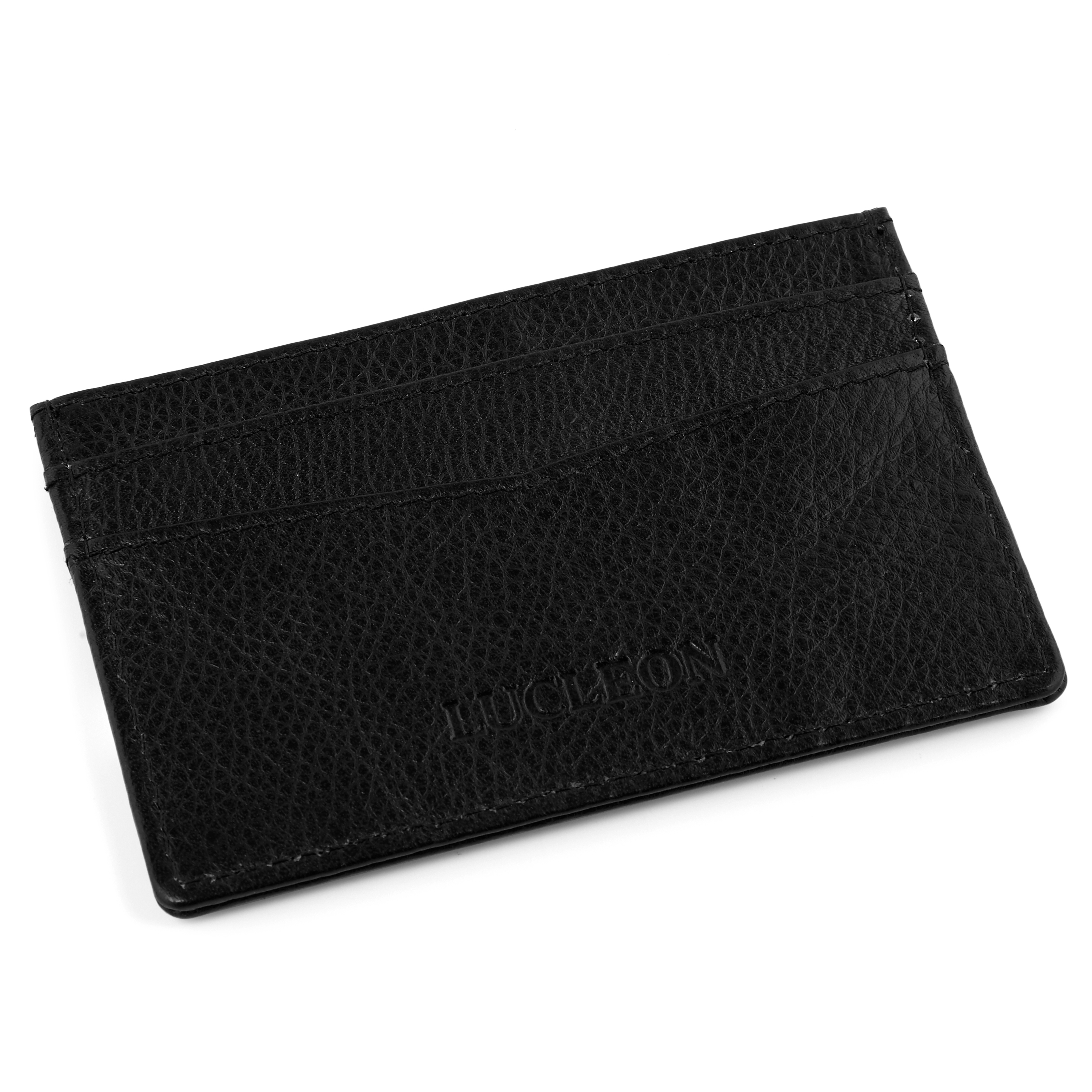 Larry | Black Leather RFID Card Holder - 6