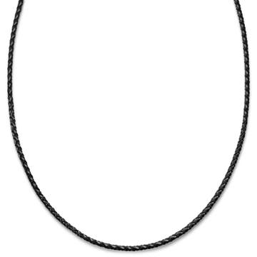 Tenvis | 3mm černý kožený náhrdelník