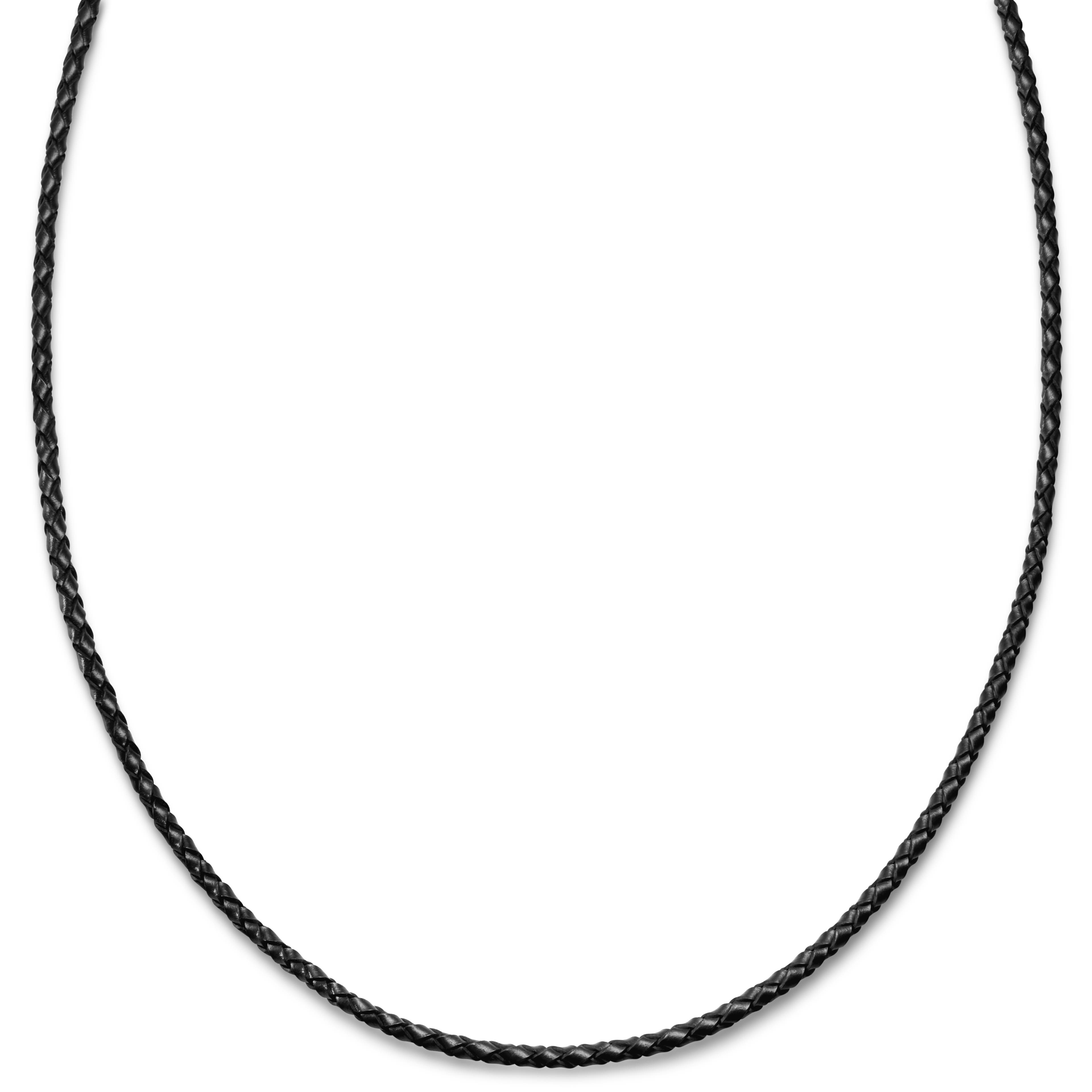 Tenvis | 3 mm Sort Læder Halskæde