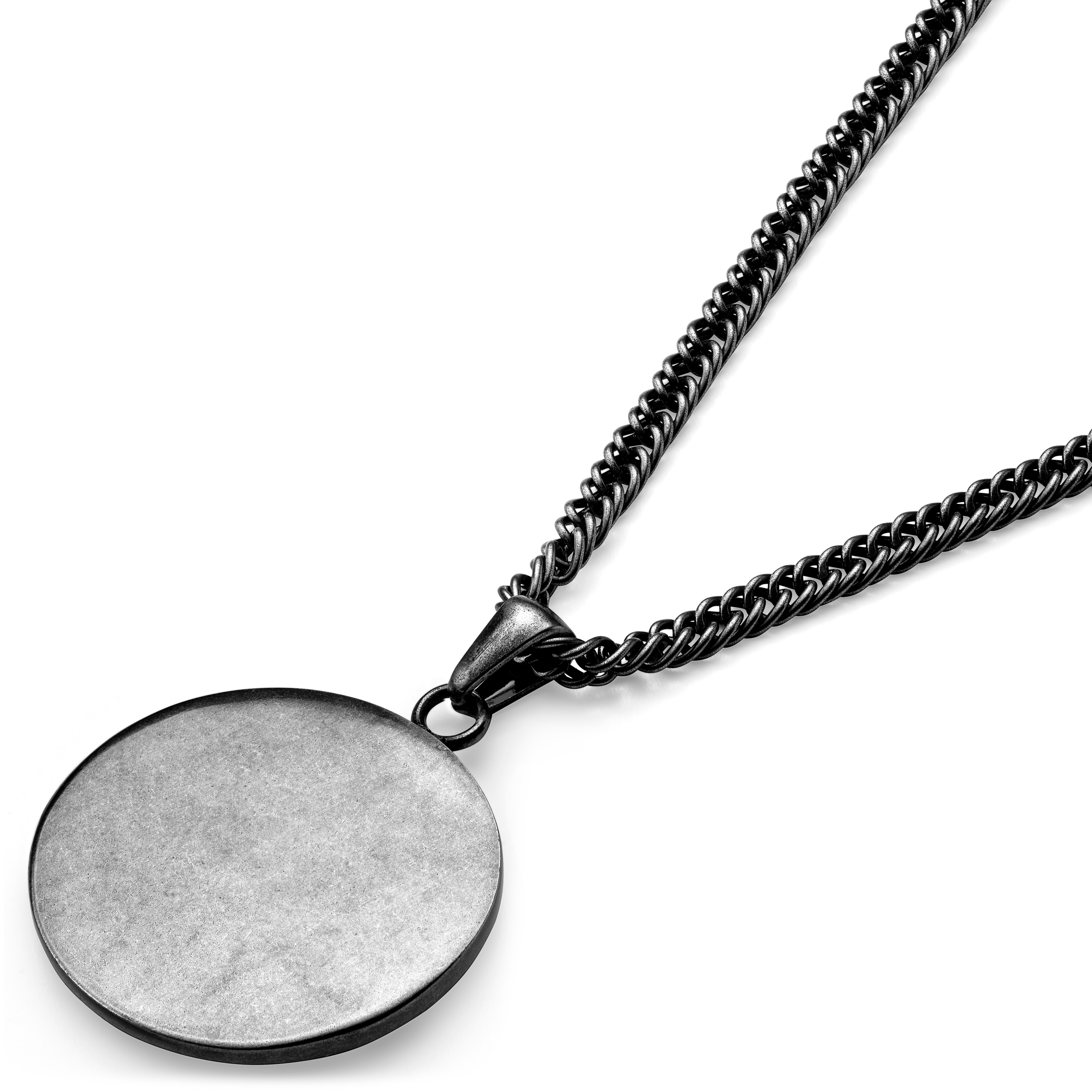 Sanctus | Collier en métal argenté vintage à l'effigie de la Vierge Marie  - 6