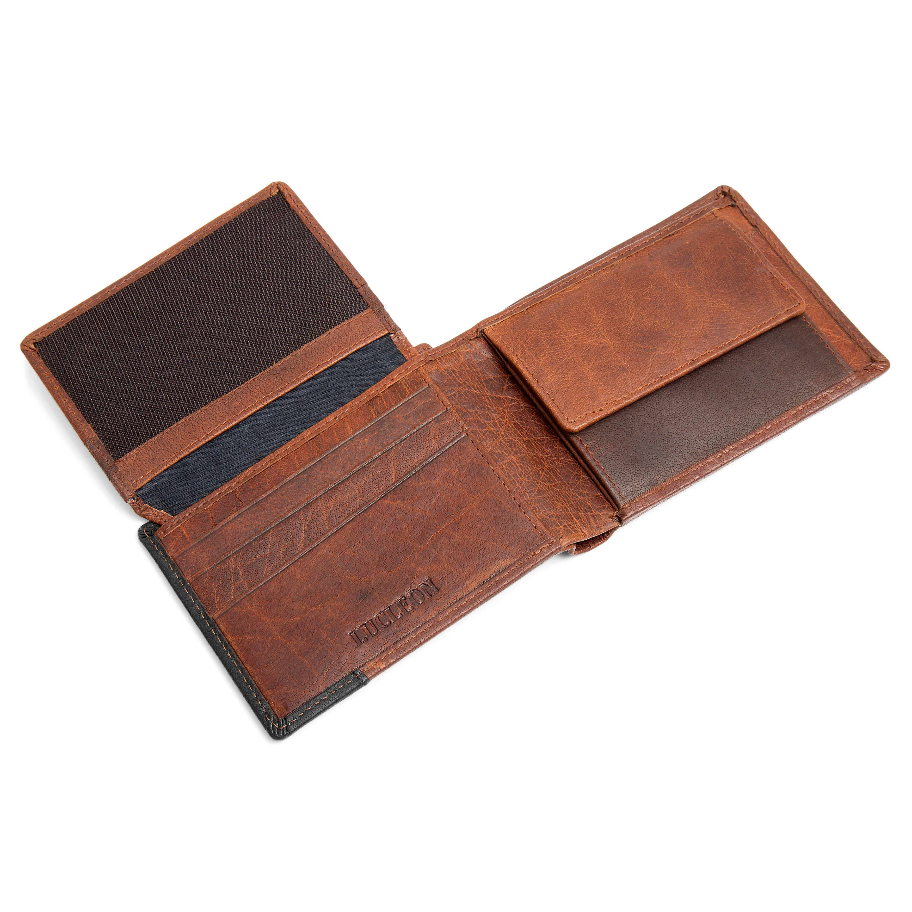 Montreal Dotty Tan & Black RFID Leather Wallet - 6