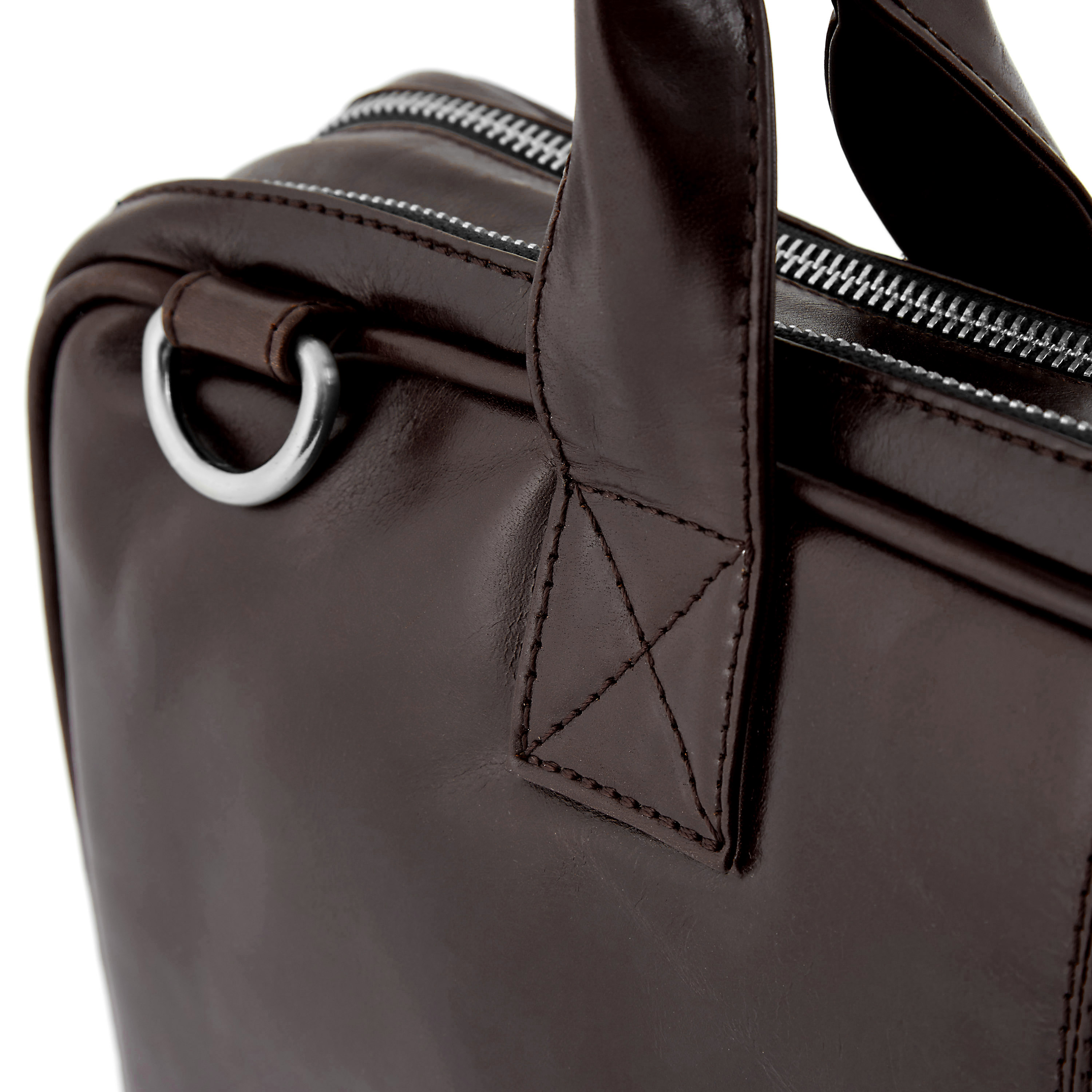 Dunkelbraune Jasper Leder Laptoptasche Mit Doppelreißverschluss - 10