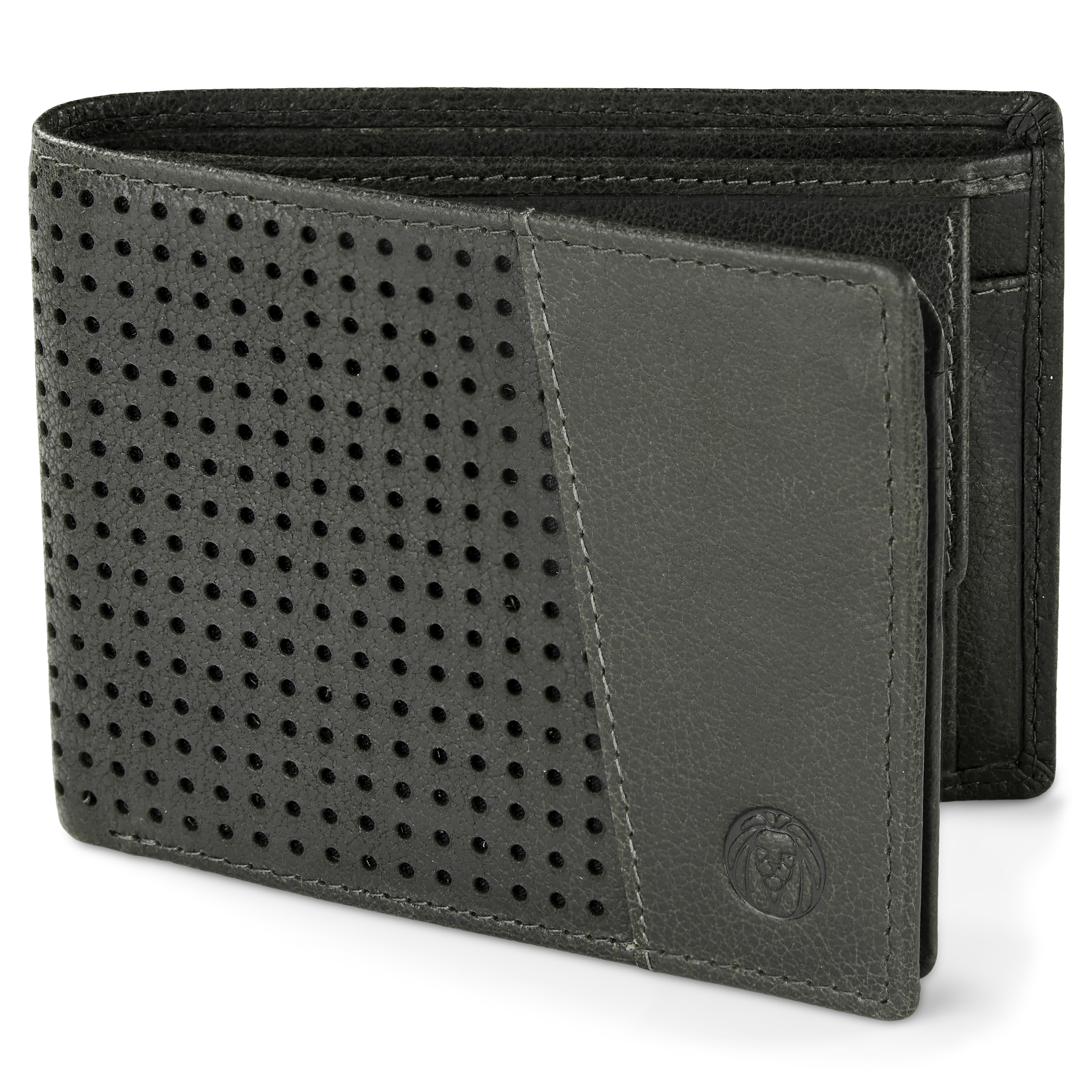 Καφέ-Γκρι Δερμάτινο Πορτοφόλι RFID Licio Dotty - 1