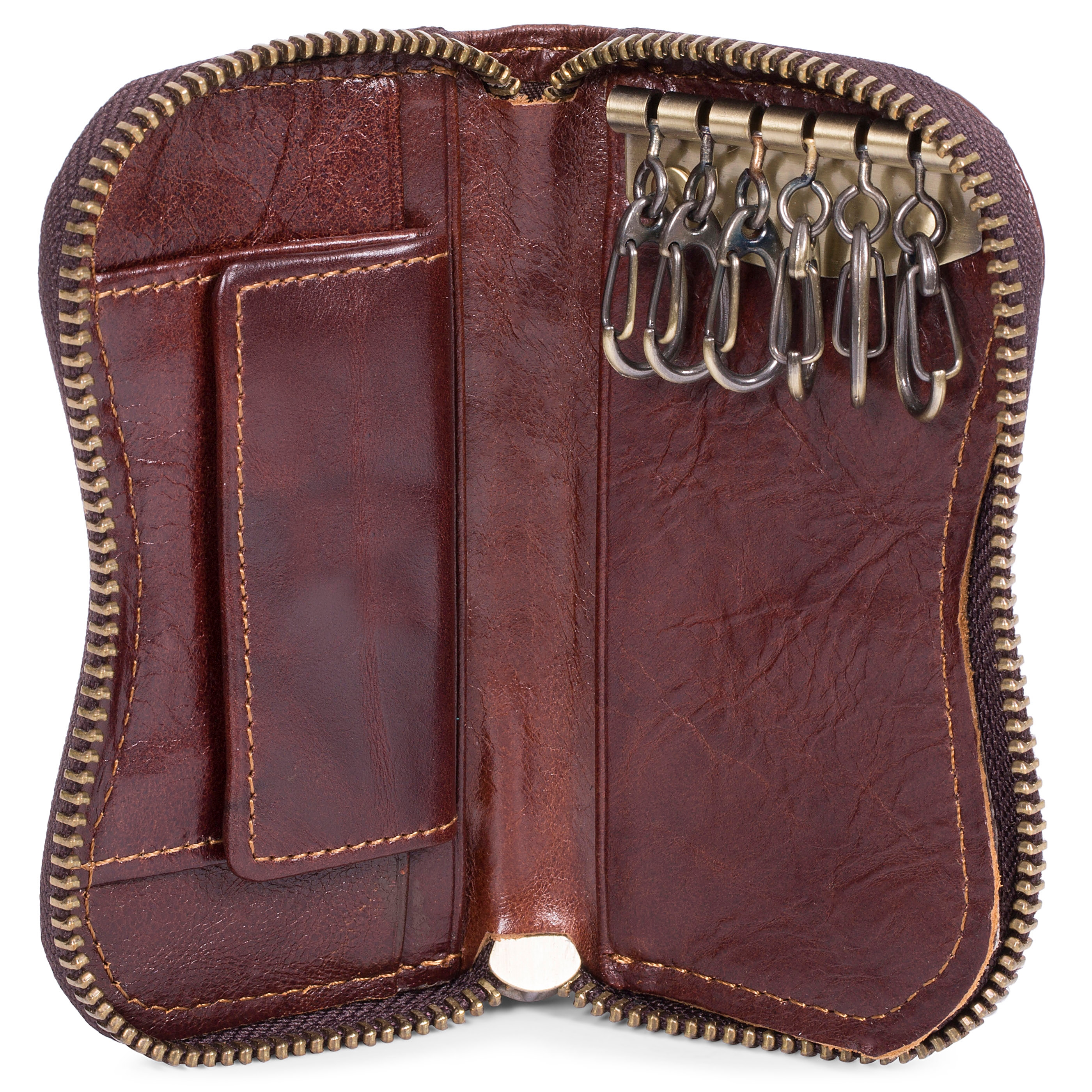 Vintage-brunt Nyckefodral i Läder - 2