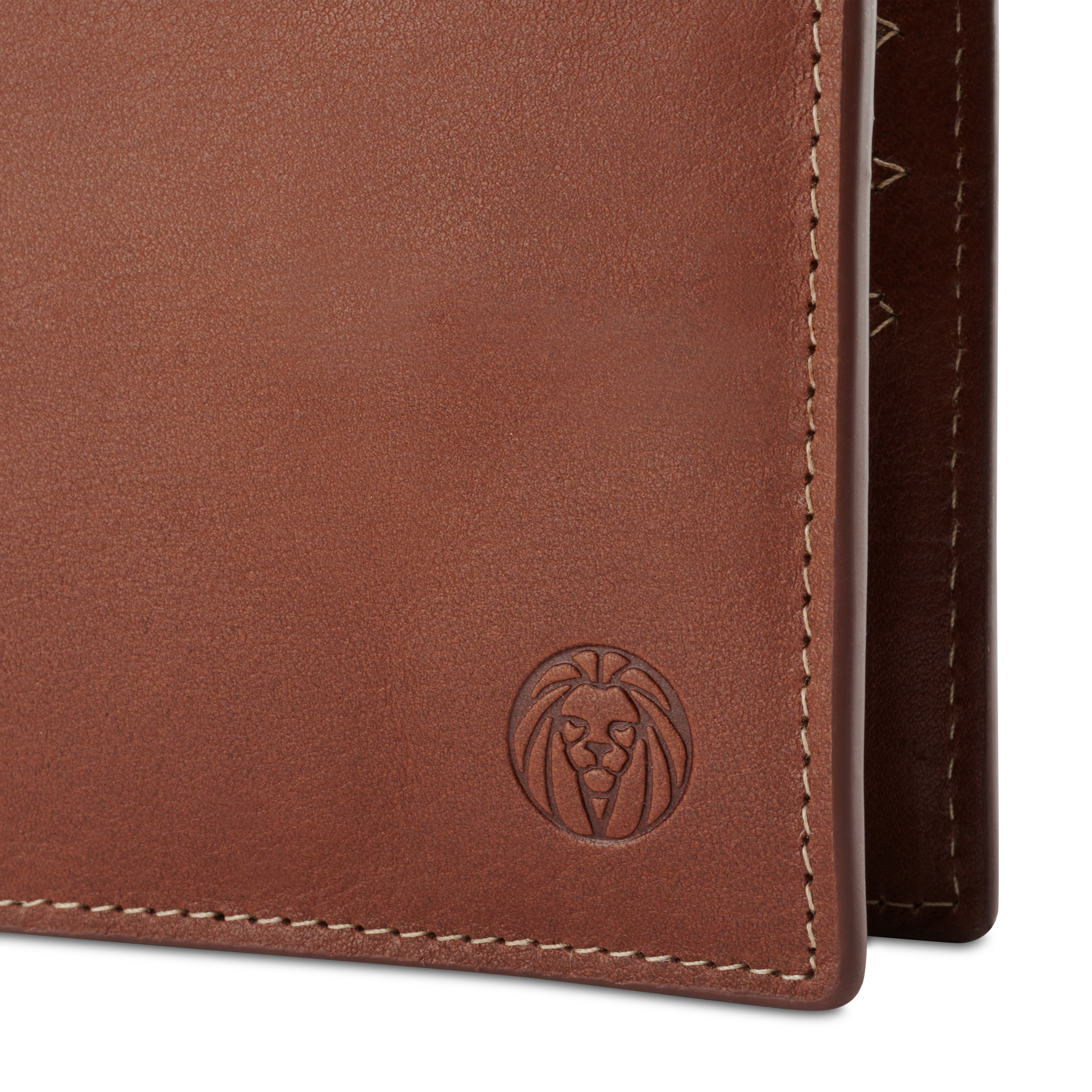 Portefeuille en cuir havane Fabi  - 9