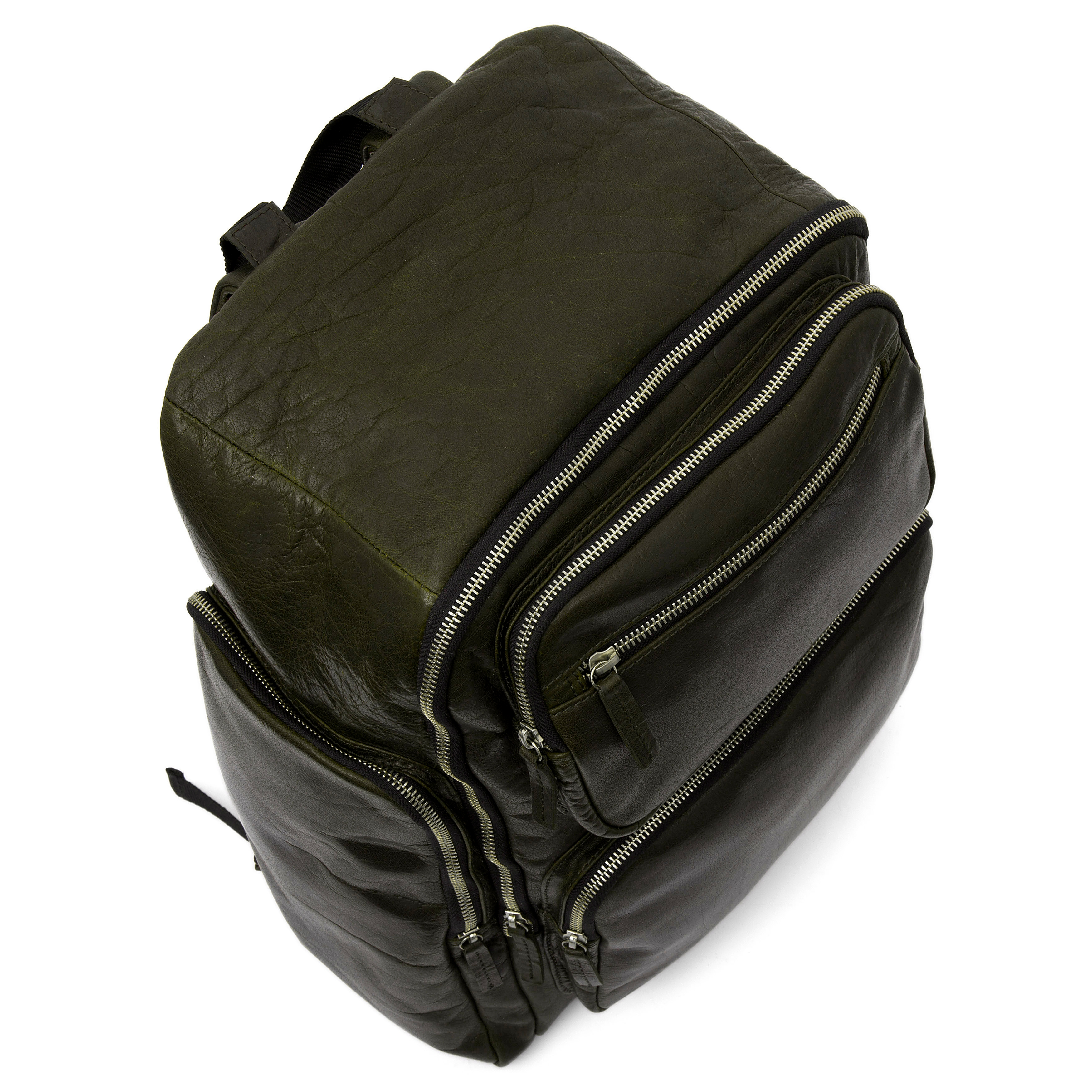 Montreal Olive Leather Backpack - 5