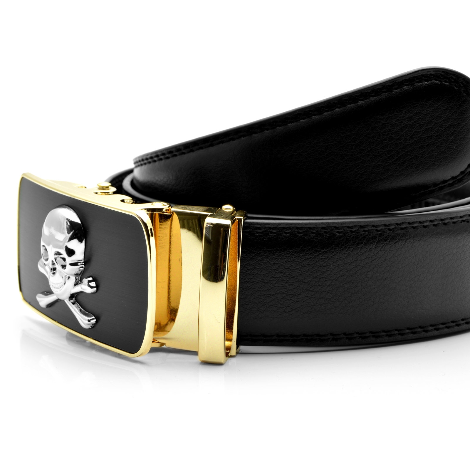 Gürtel mit Totenkopf Automatikschnalle - 2