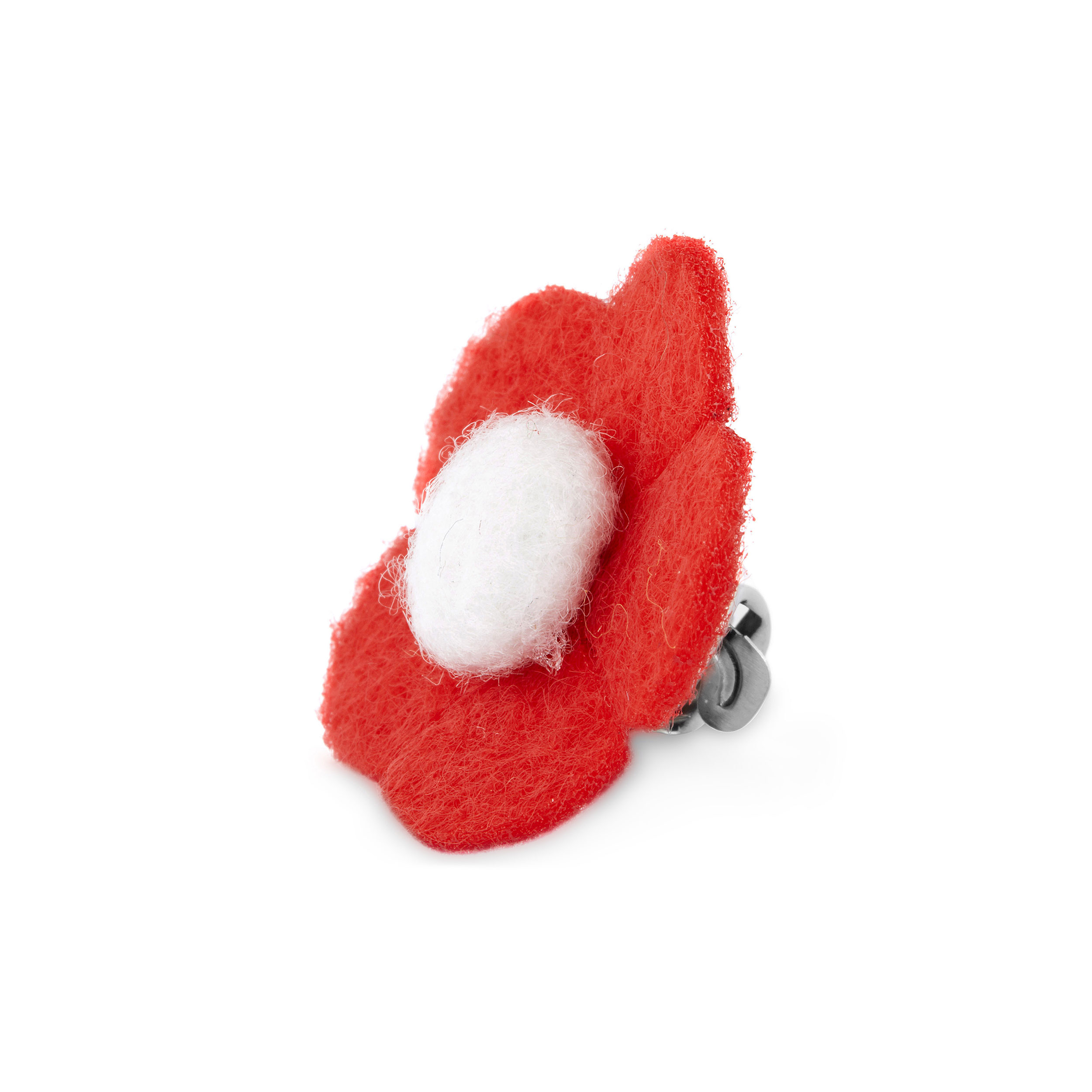 Καρφίτσα Πέτου Κόκκινο και Λευκό Λουλούδι - 2