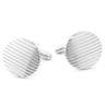 Oval Silver-Tone Etched Surface Cufflinks