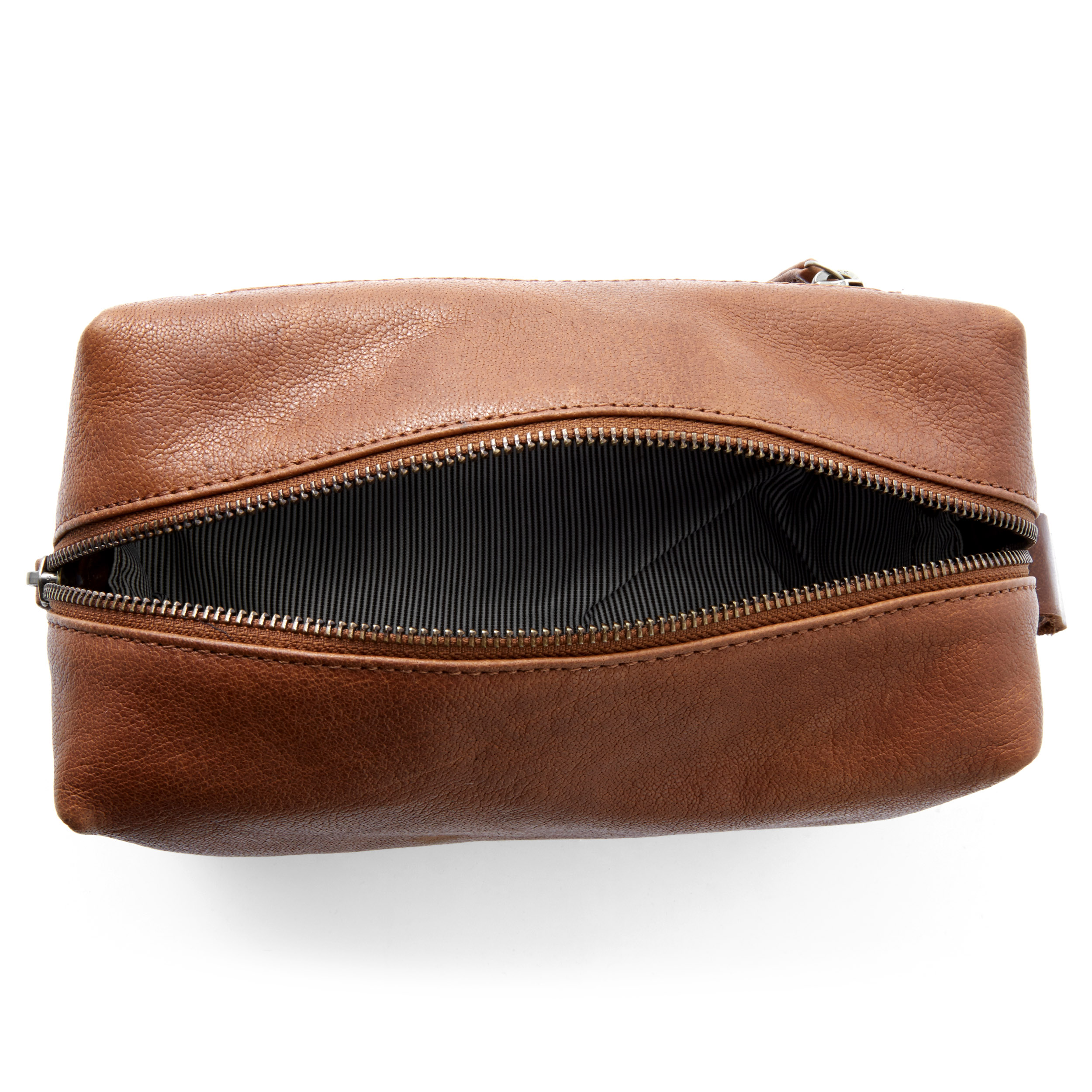 Tan California Leather Wash Bag - 5