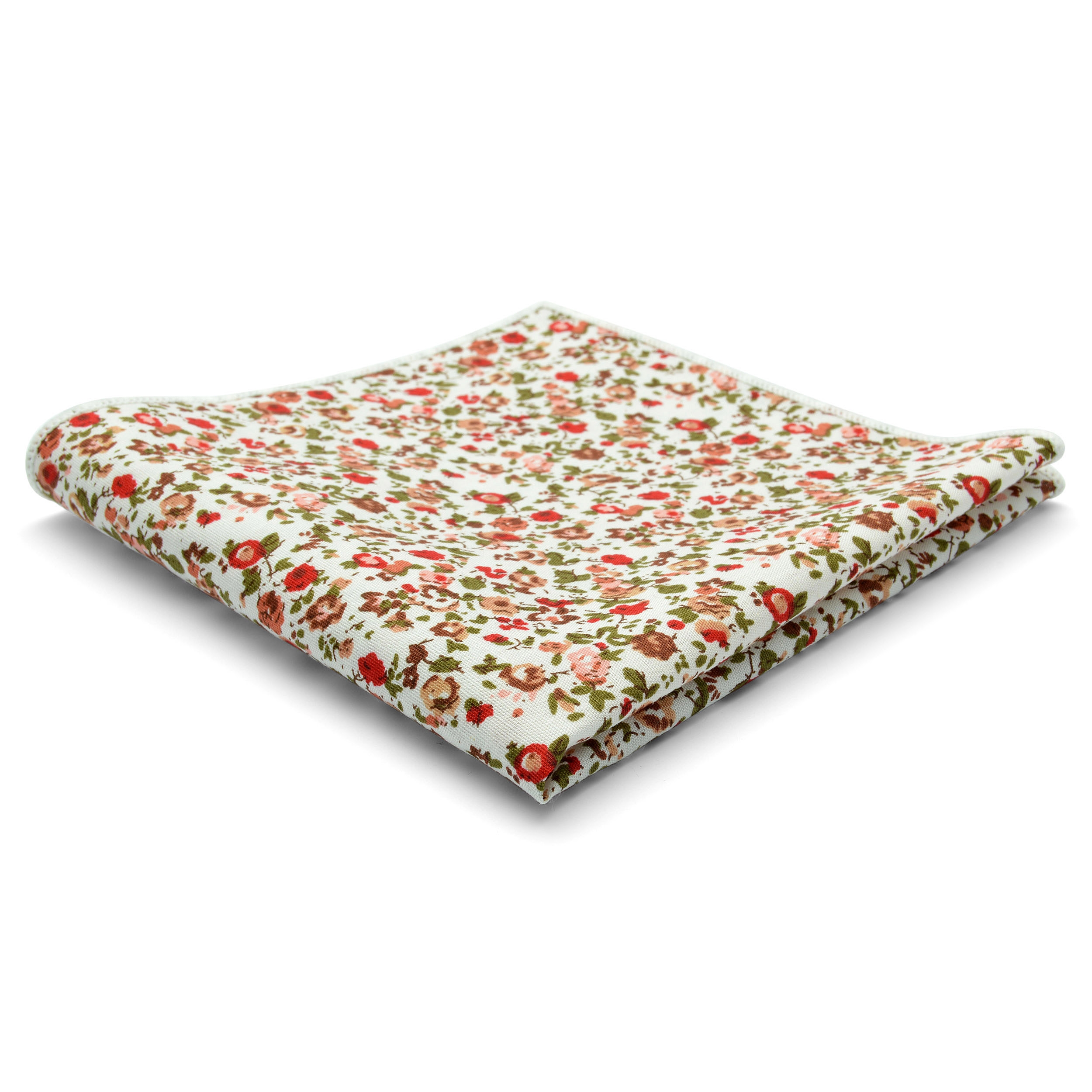 Einstecktuch mit Blumenmuster - Rote Blüme - 1