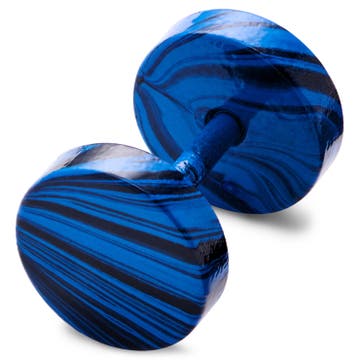 Satago | 1/3" (8 mm) Black & Blue Stainless Steel Faux Plug Stud Earring Satago | 1/3" (8 mm) Black & Blue Stainless Steel Faux Plug Stud Earring