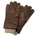 Gefütterte braune Touchscreen-kompatible Lederhandschuhe aus Schafleder Gefütterte braune Touchscreen-kompatible Lederhandschuhe aus Schafleder
