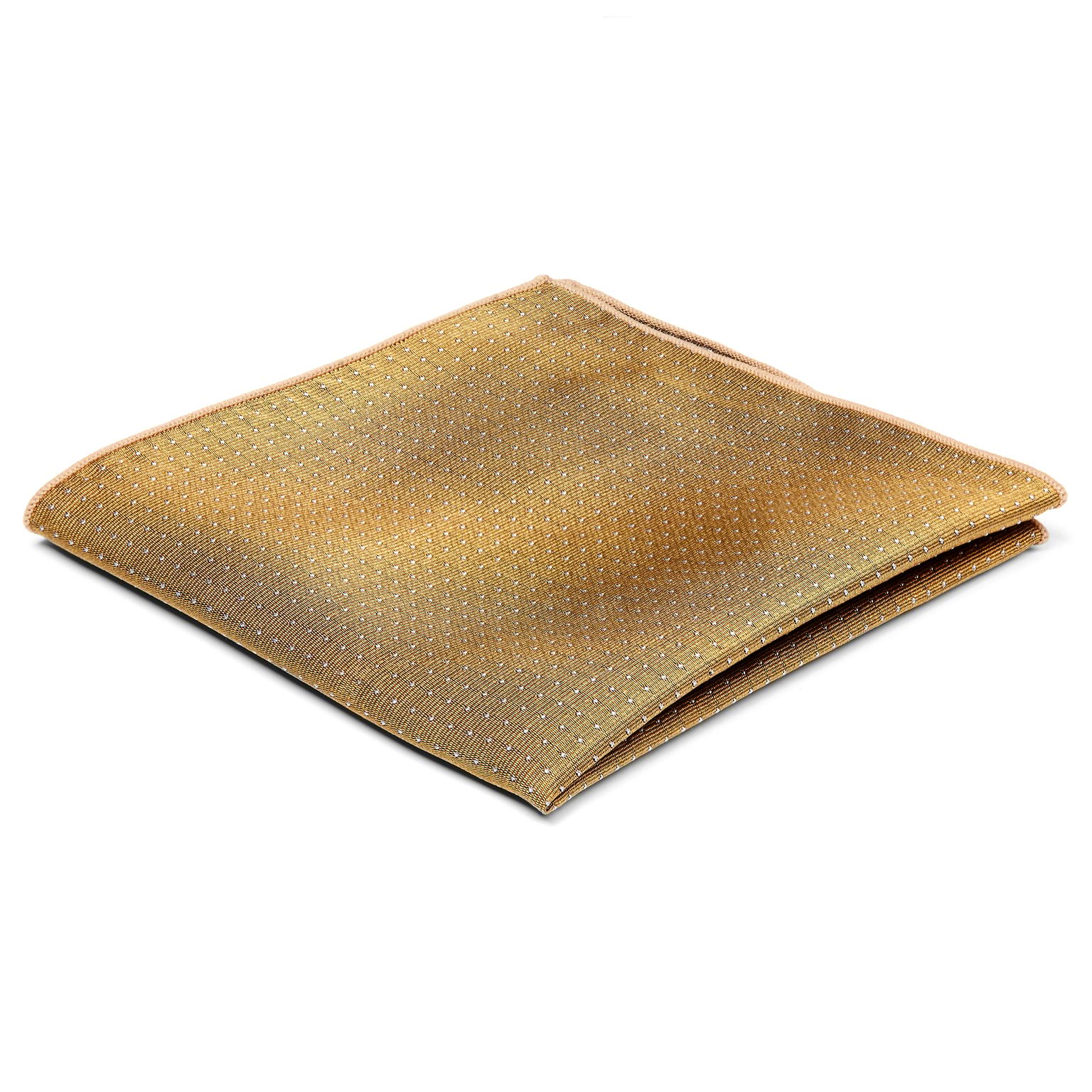 Gold Polka Dot Silk Pocket Square Gold Polka Dot Silk Pocket Square