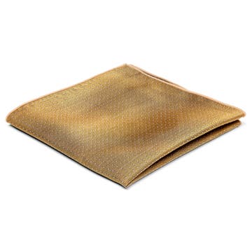 Pochette de costume en soie dorée à pois blancs