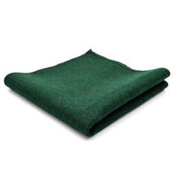 Raw Handmade Green Wool Pocket Square