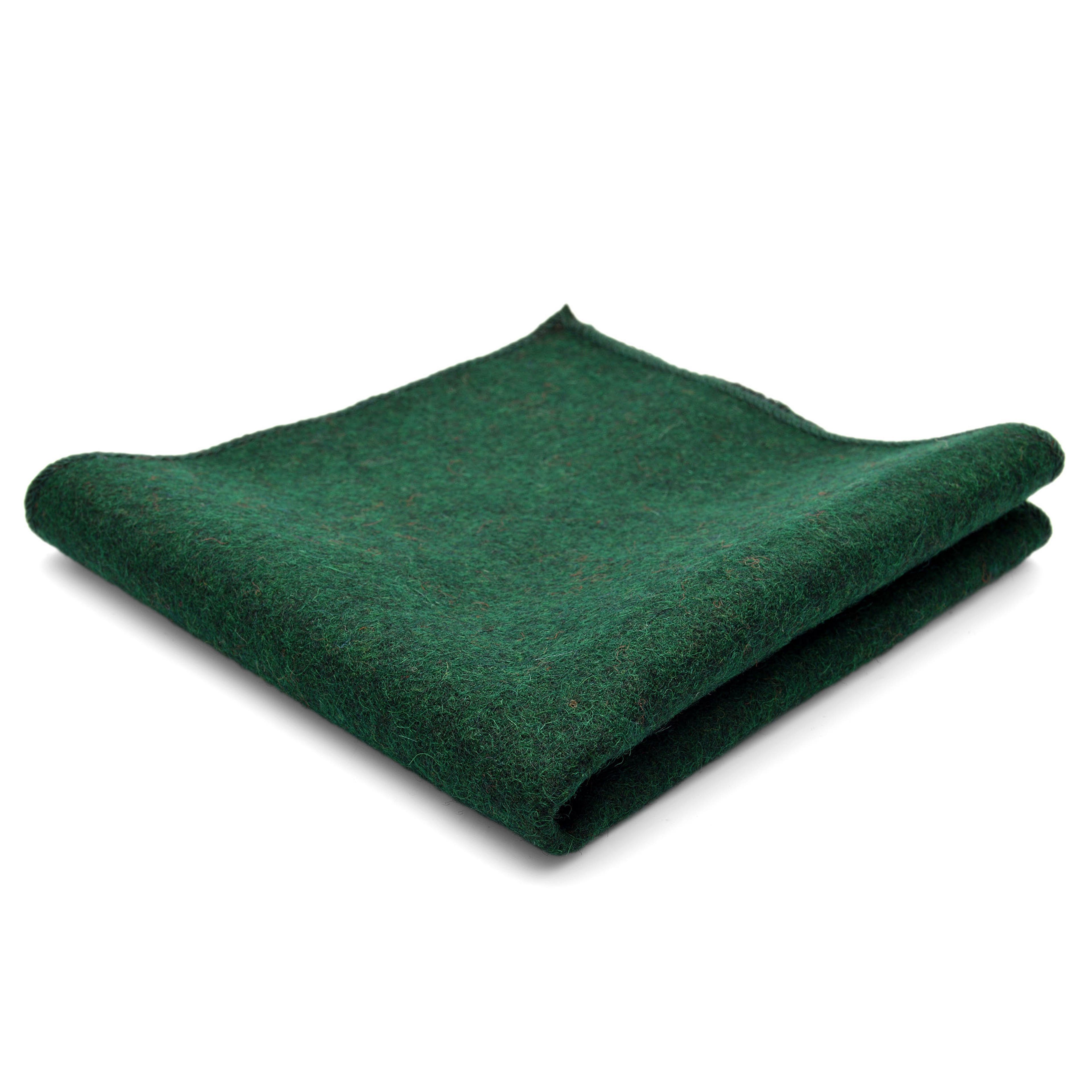 Pochette de costume en laine verte, cousue main