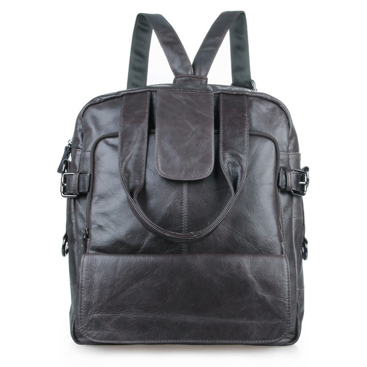 Olijfgroene Leren Rugzak / Satchelli - 1