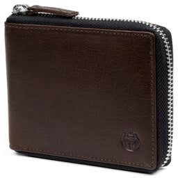 Montreal | Zip-Lined Brown RFID Leather Wallet