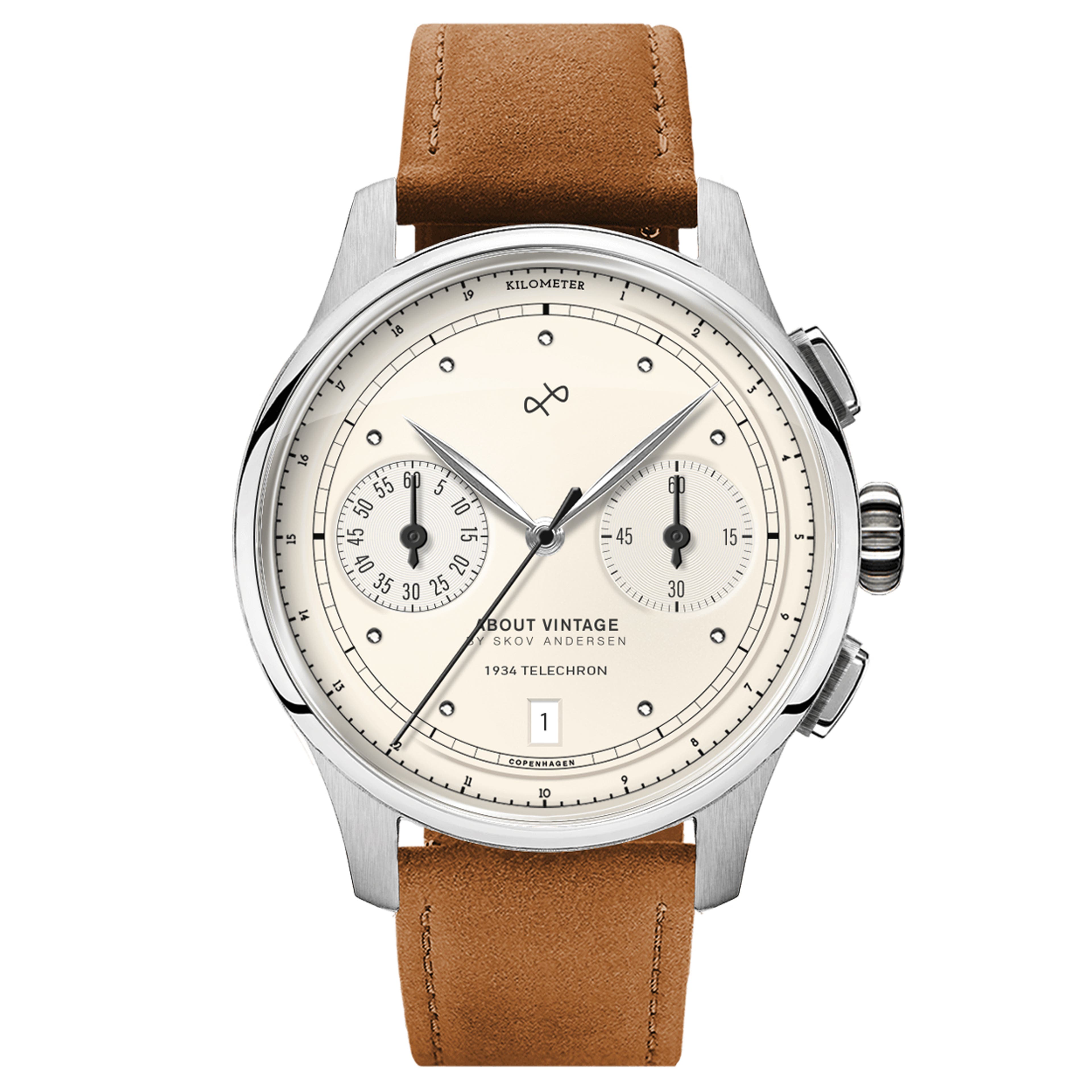 1934 Telechron | Acciaio chirurgico e bianco sporco 1934 Telechron | Acciaio chirurgico e bianco sporco