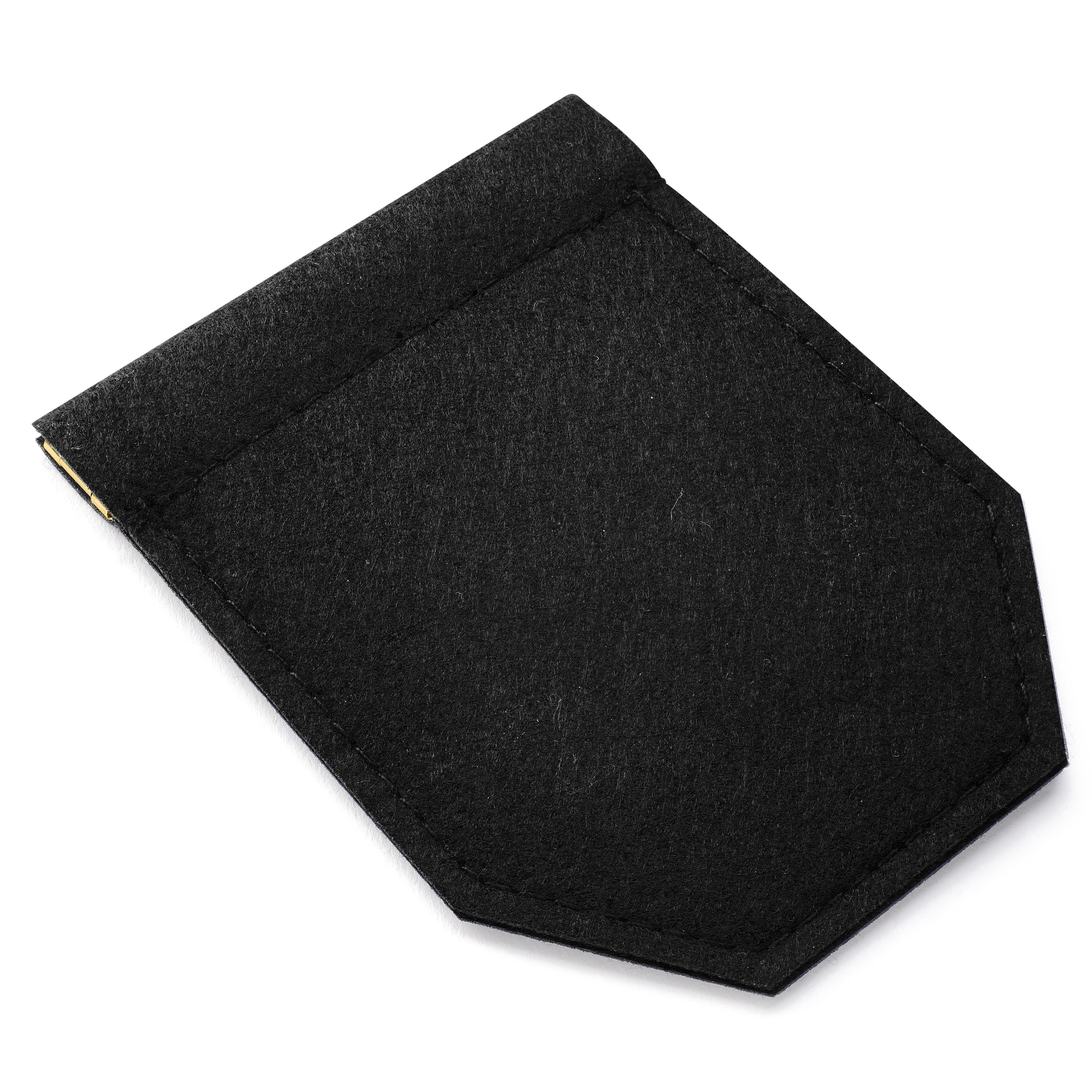 Čierny plstený držiak na vreckovky do saka