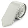 Светлосива тясна сатенена вратовръзка 6 см
