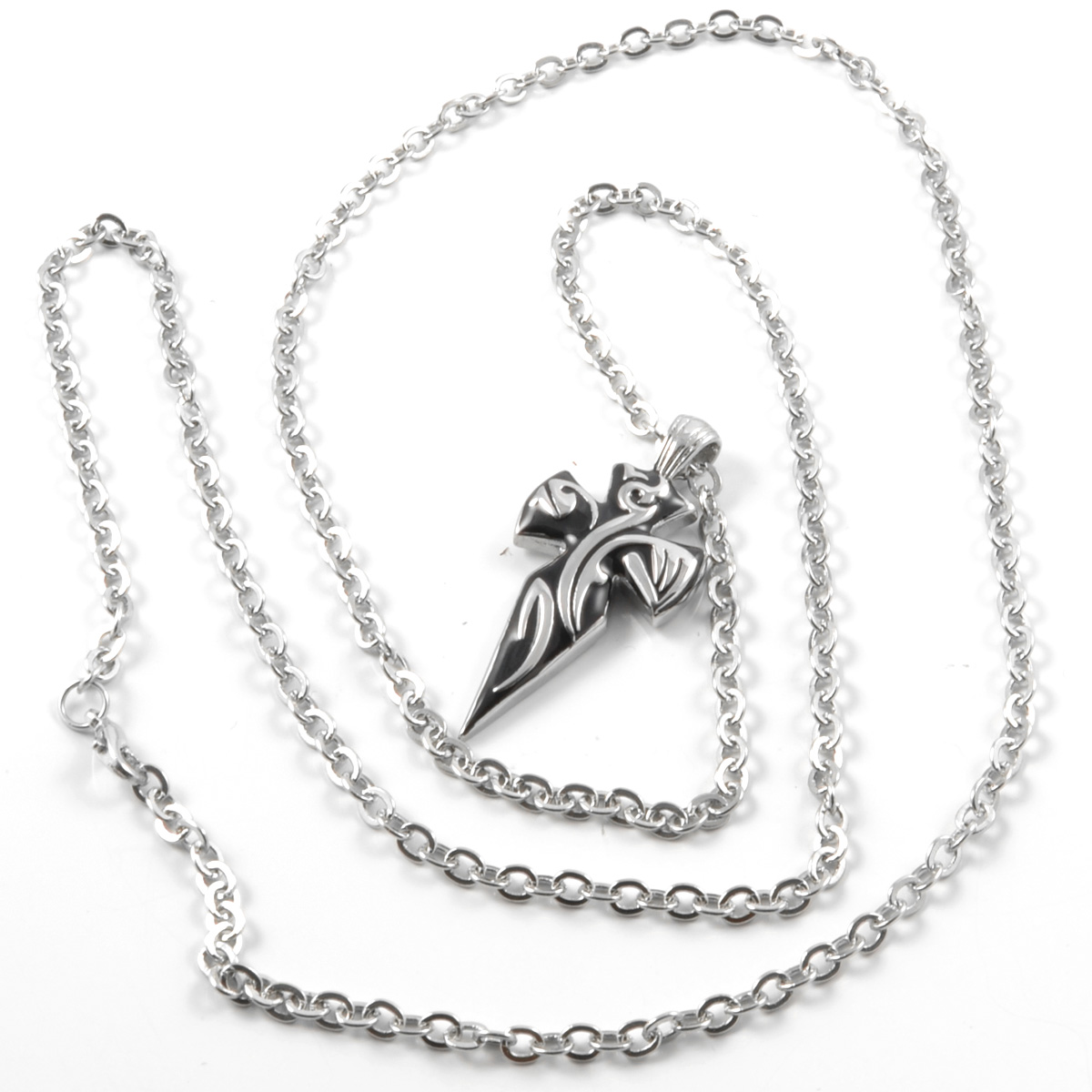 Collar de acero con diseño de cuchillo/cruz  - 2