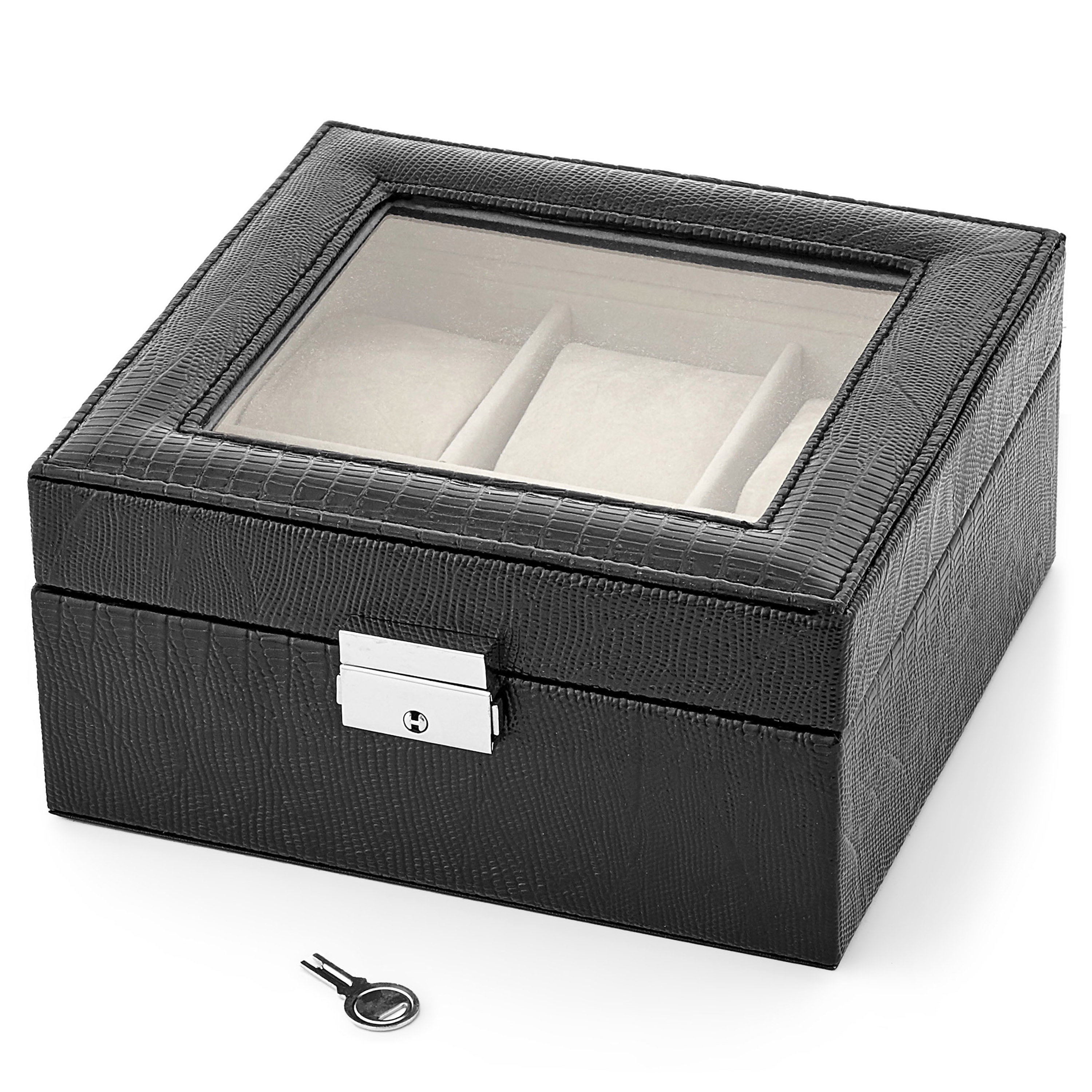 Organiser Ρολογιών με Μαύρο Snakeskin - 6 Ρολόγια - 6