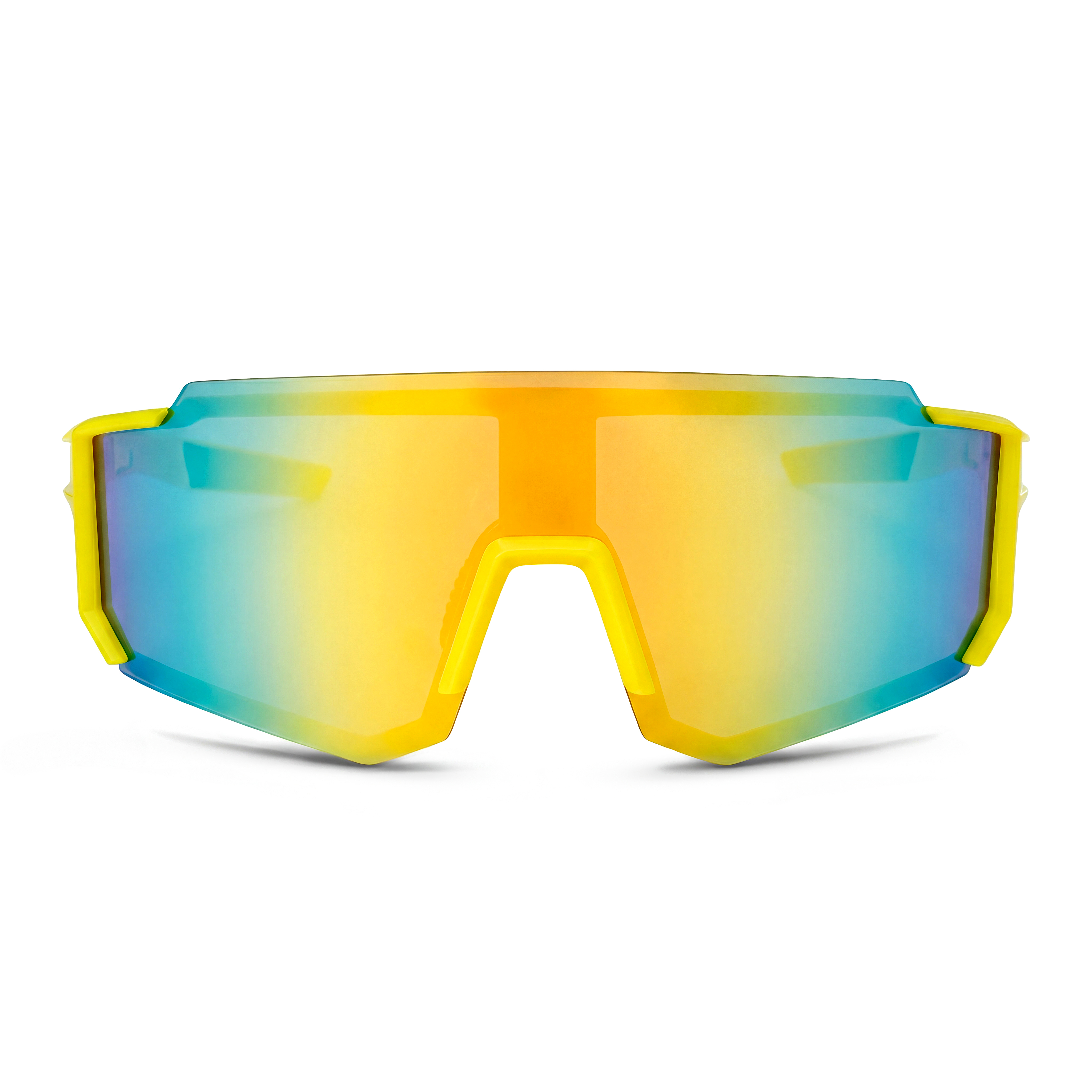 Momentum | Yellow & Blue Wraparound Sports Sunglasses - 1