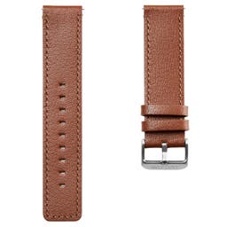 Tan Leather Watch Strap with Gray Buckle