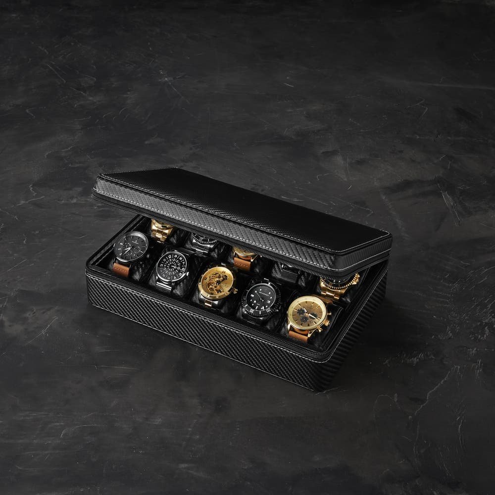 hover: Black Portable Watch Case - 10 Watches hover: Black Portable Watch Case - 10 Watches