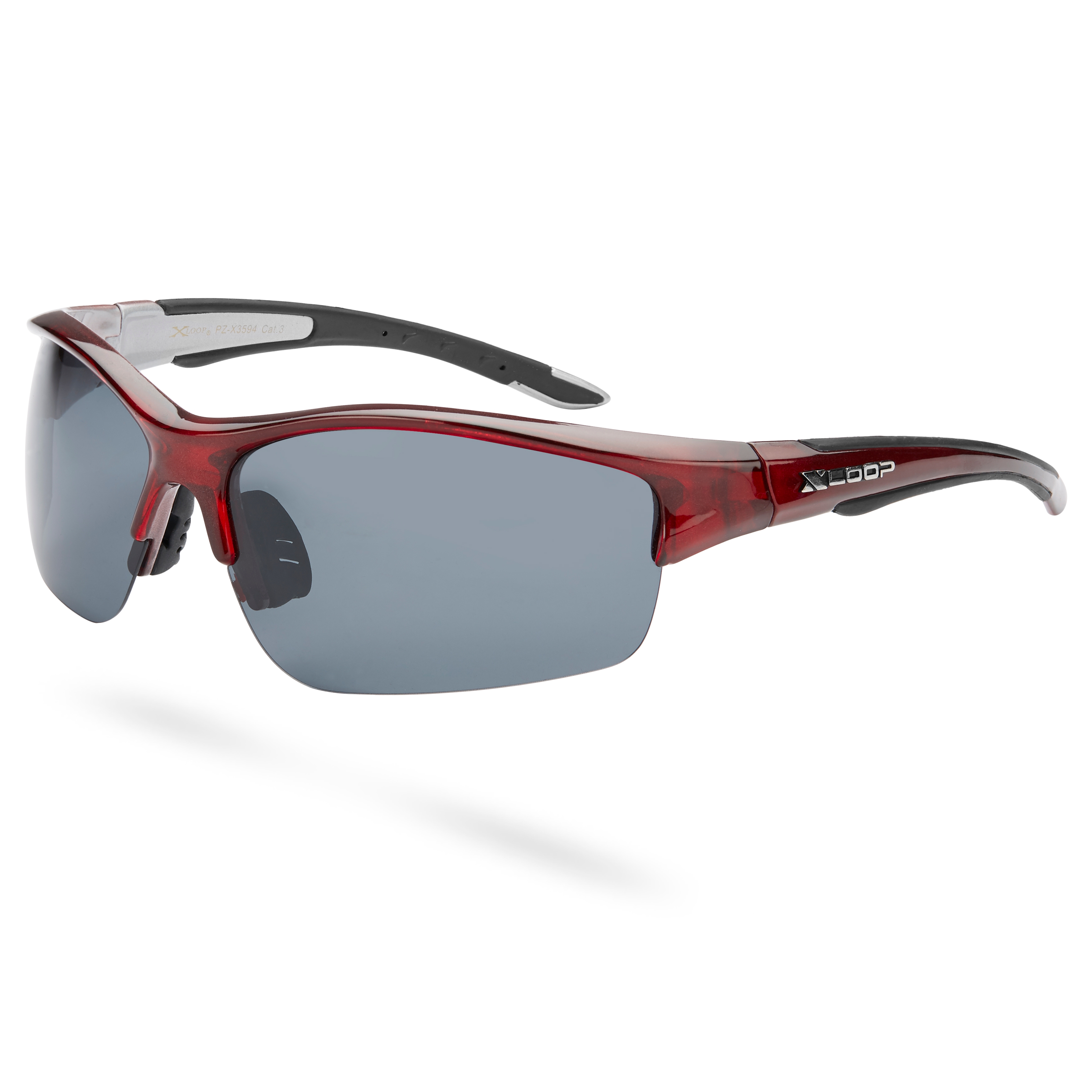 Lunettes de soleil sport polarisées rouge et gris fumée - 2