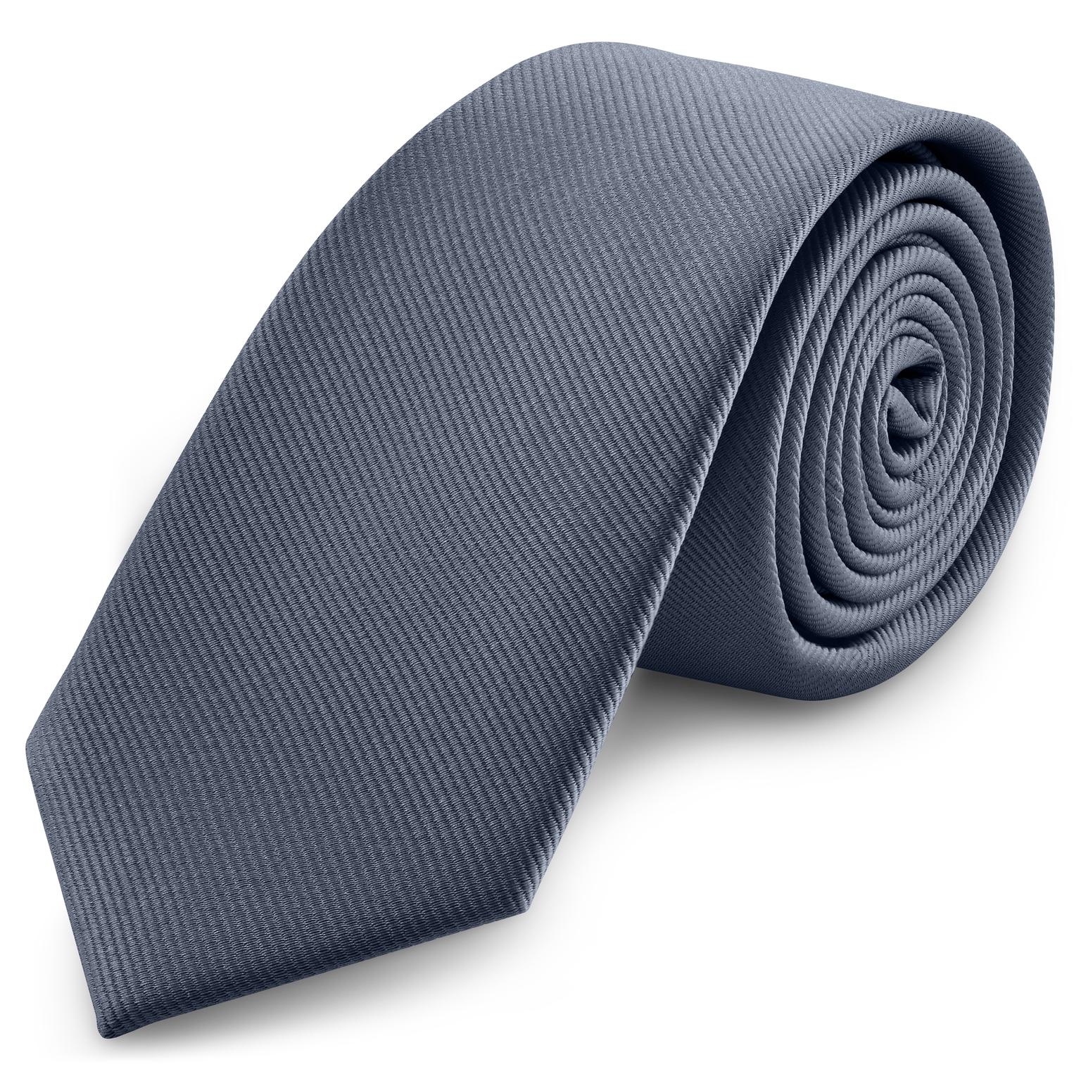 Cravate en gros-grain couleur graphite de 8 cm Cravate en gros-grain couleur graphite de 8 cm